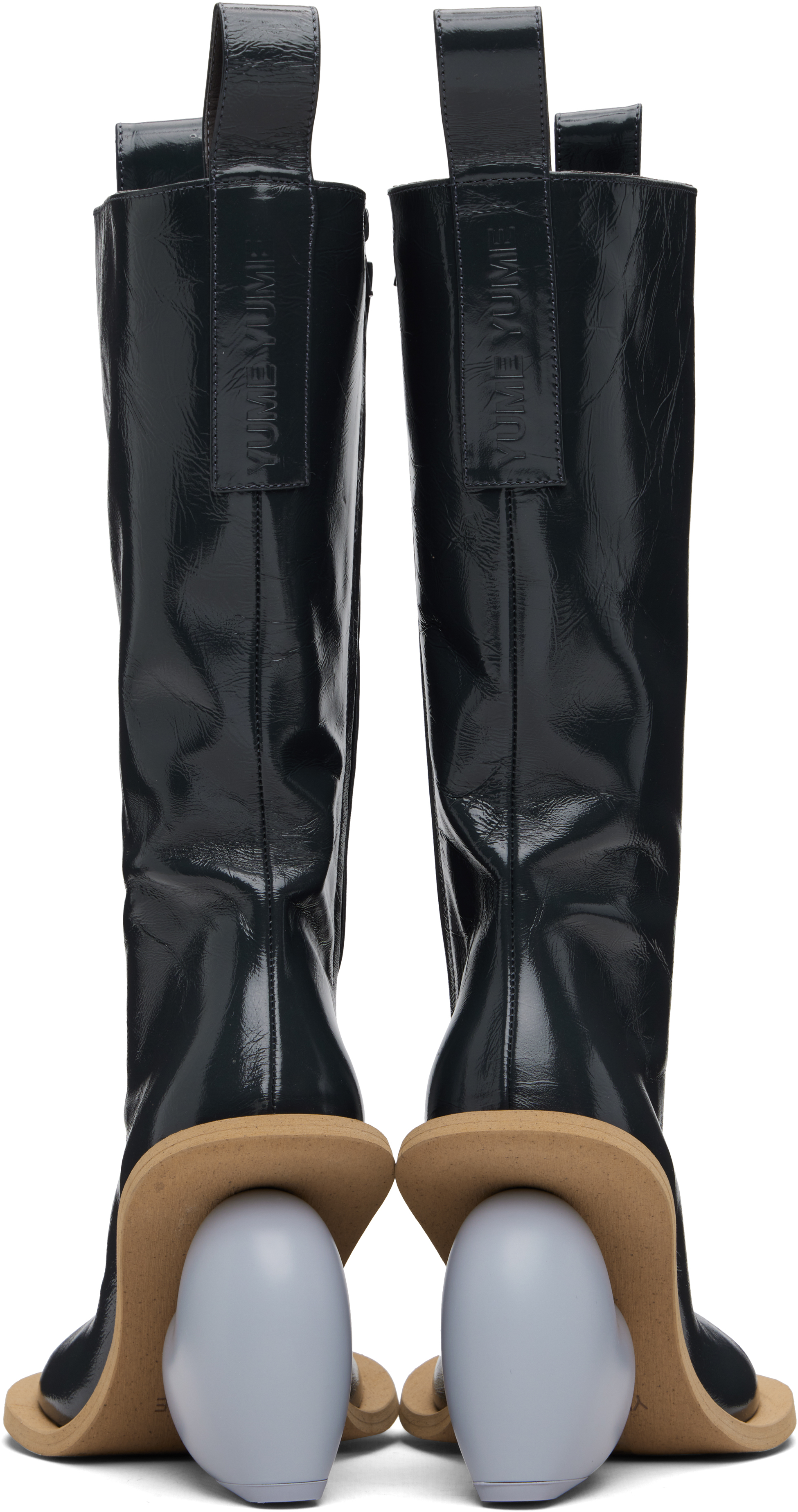 Yume Yume Gray Love Tall Boots In Black