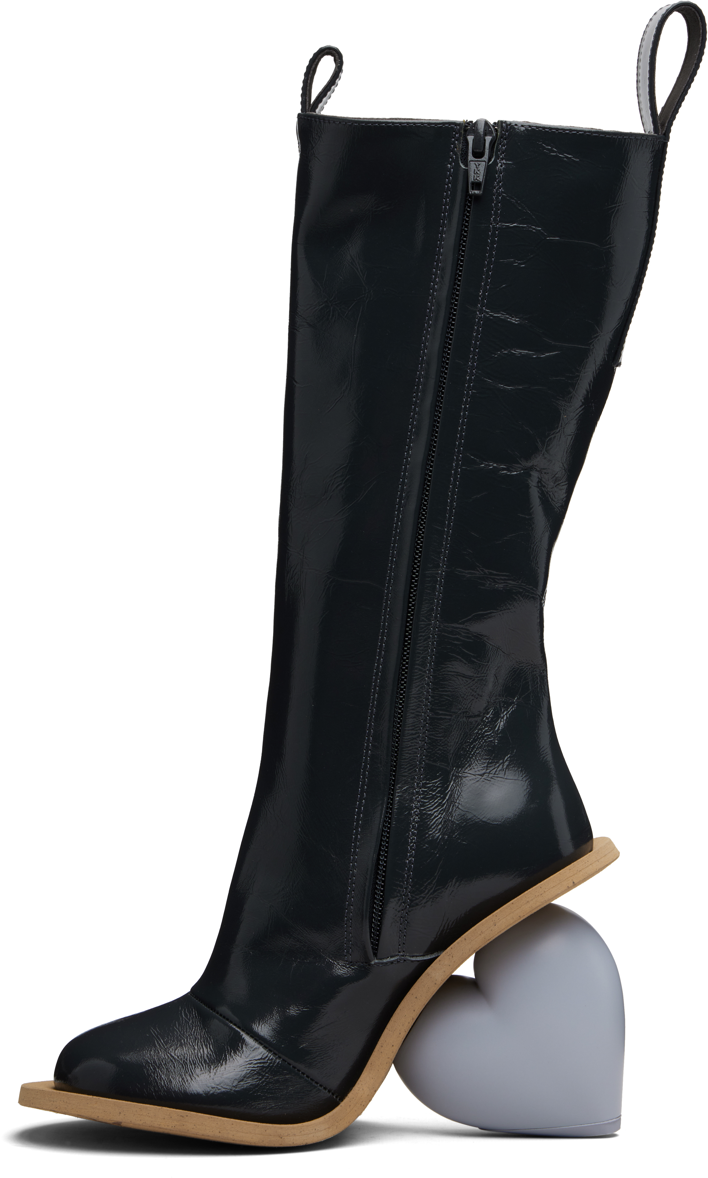 Yume Yume Gray Love Tall Boots In Black