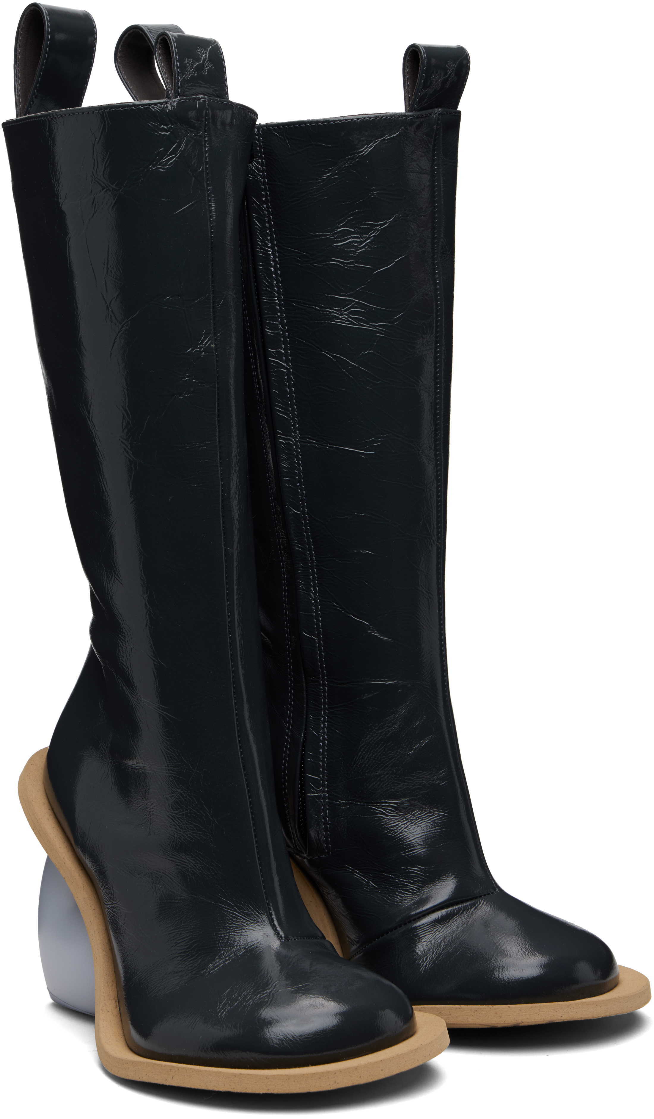 Yume Yume Gray Love Tall Boots In Black