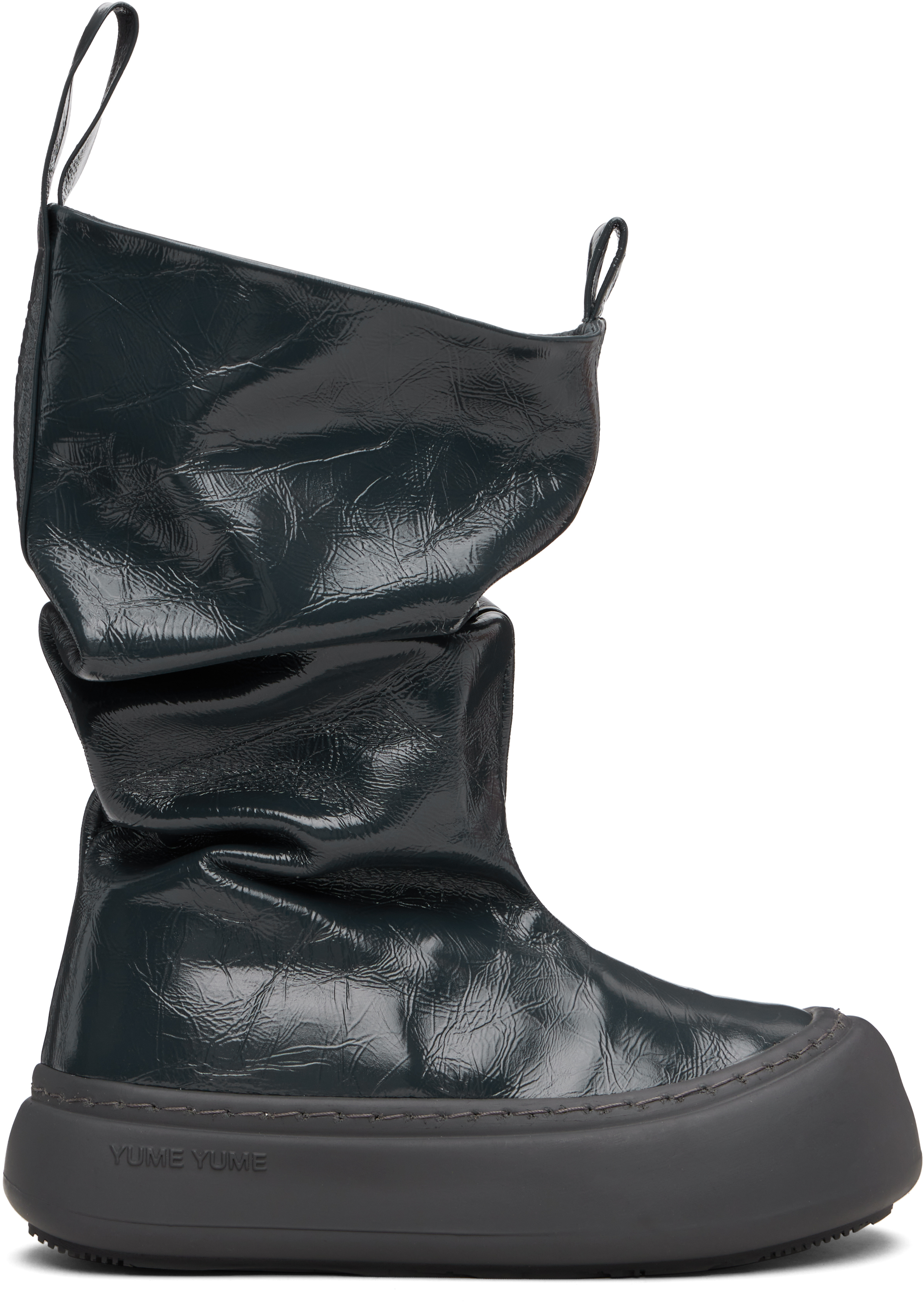 YUME YUME: Gray Fisherman Low Boots | SSENSE