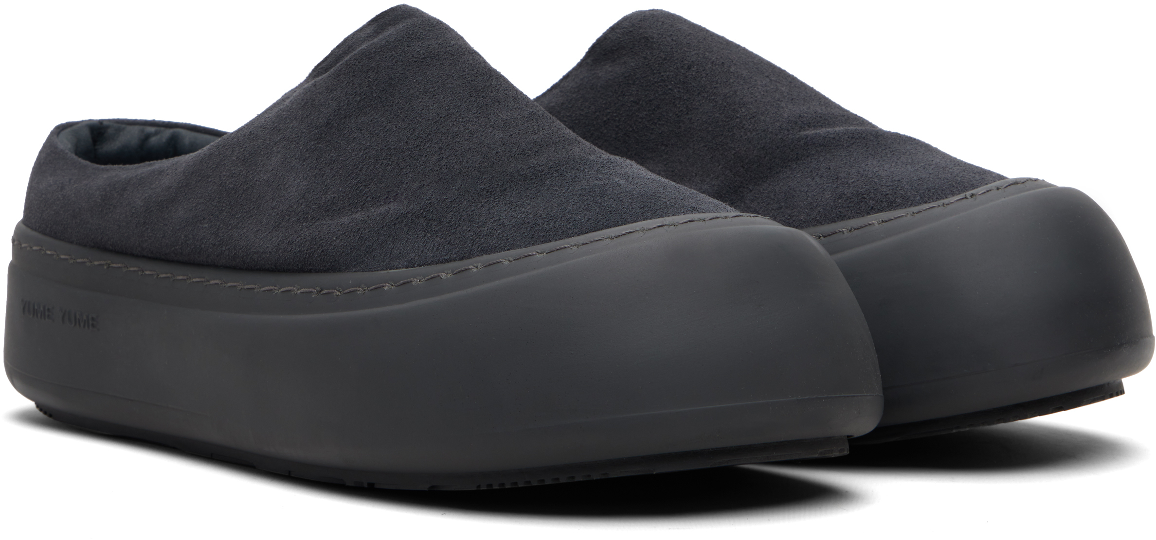 Yume Yume Gray Goofy Slide Loafers In Black