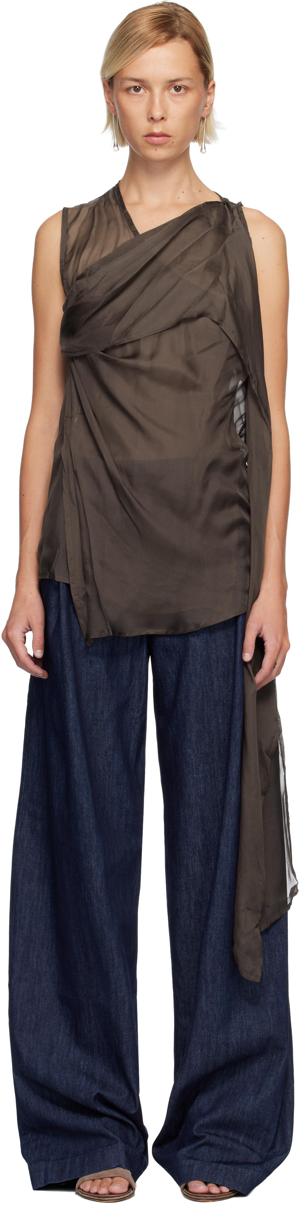 Belle Anna Brown Vale Top In Brown