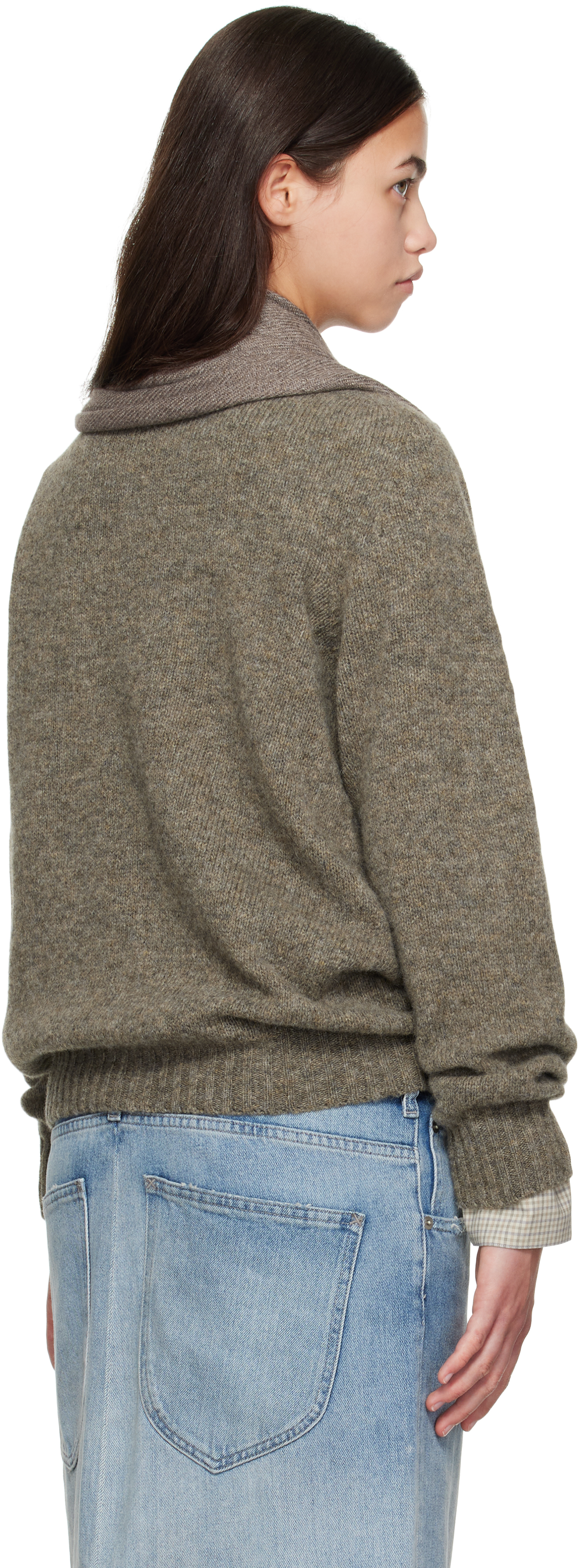 Bless Brown Waterfall Har Sweater In Brown