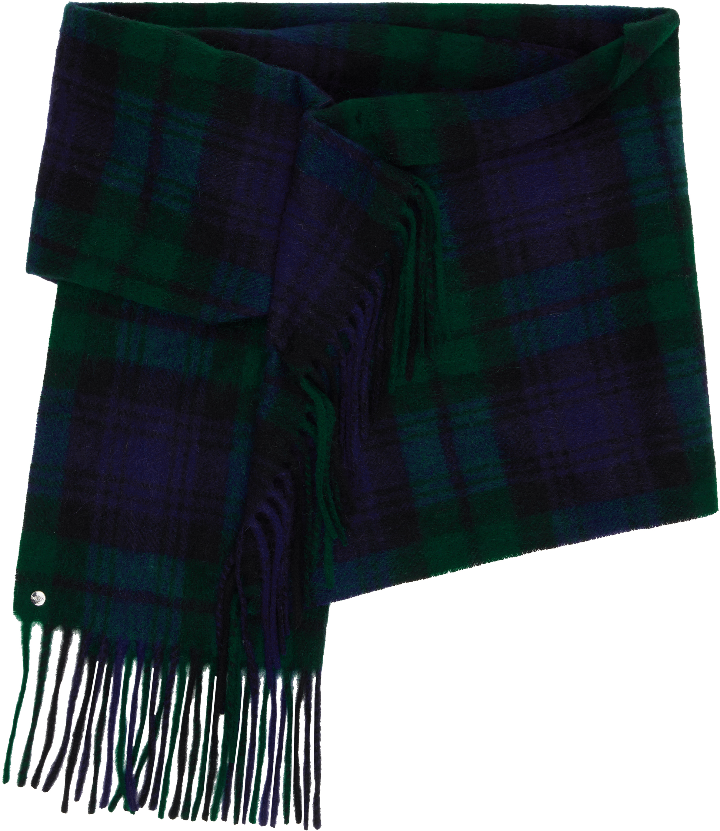 Navy & Green Draps Scarf