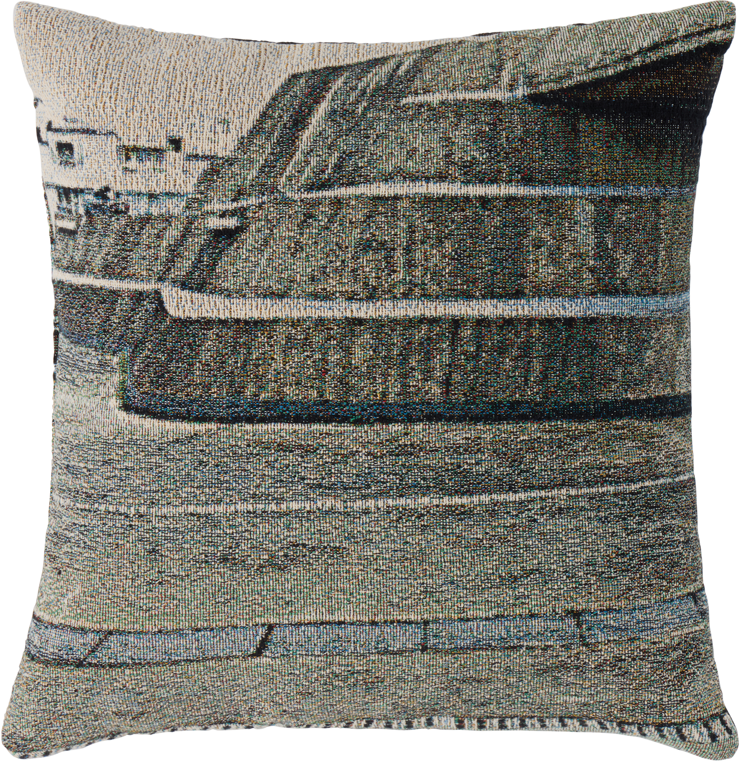 Bless Multicolor Nº46 The Kaleidescope Rooftop Blanket Slit Cushion In Gray