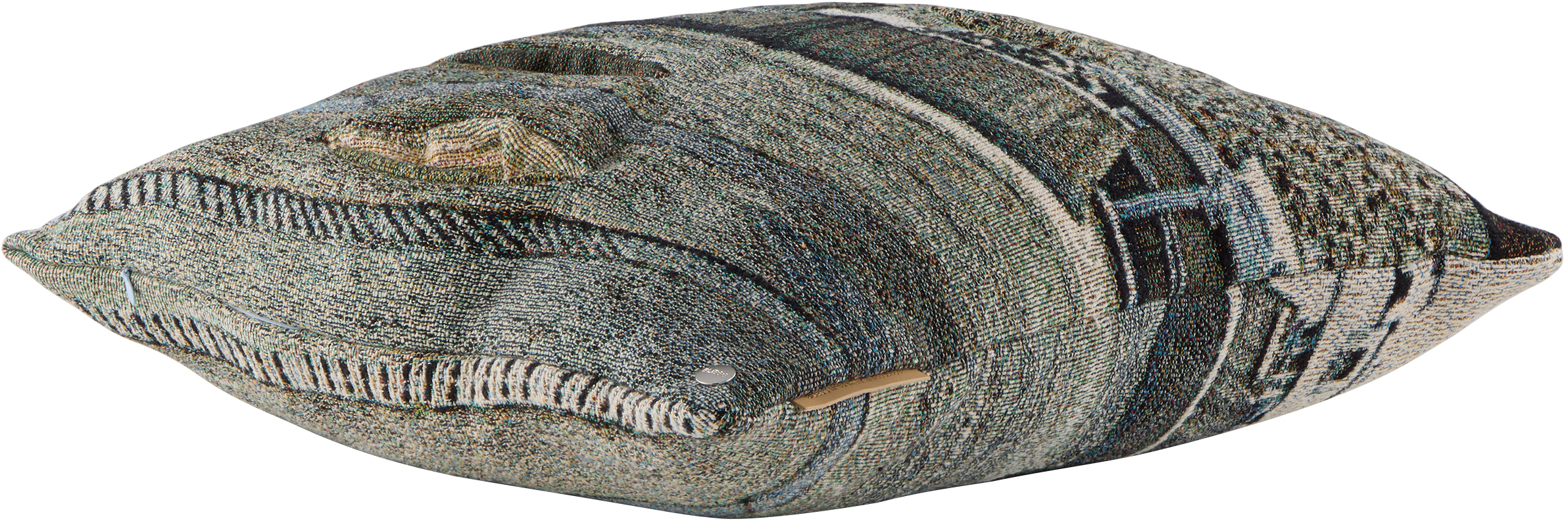 Bless Multicolor Nº46 The Kaleidescope Rooftop Blanket Slit Cushion In Gray