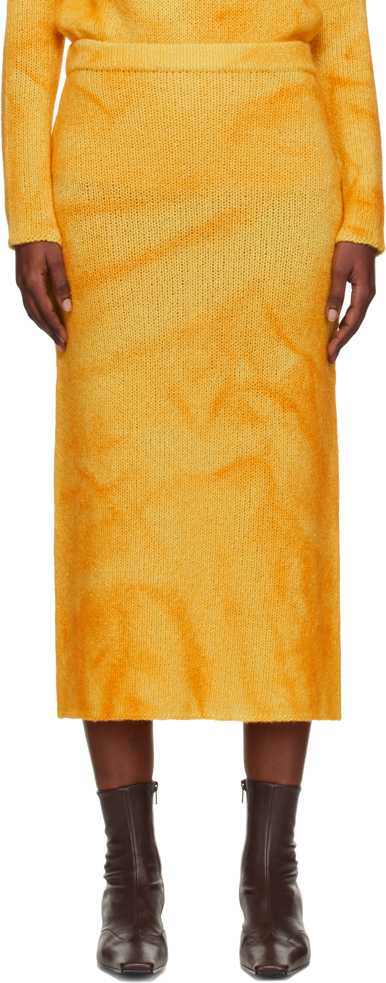 Yellow Dorcas Midi Skirt