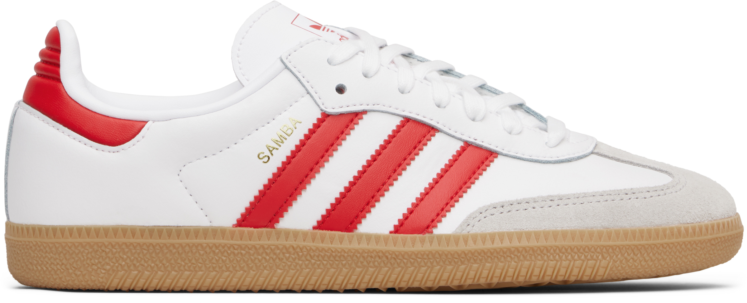 Big Kids White & Red Samba OG Sneakers by adidas Kids on Sale