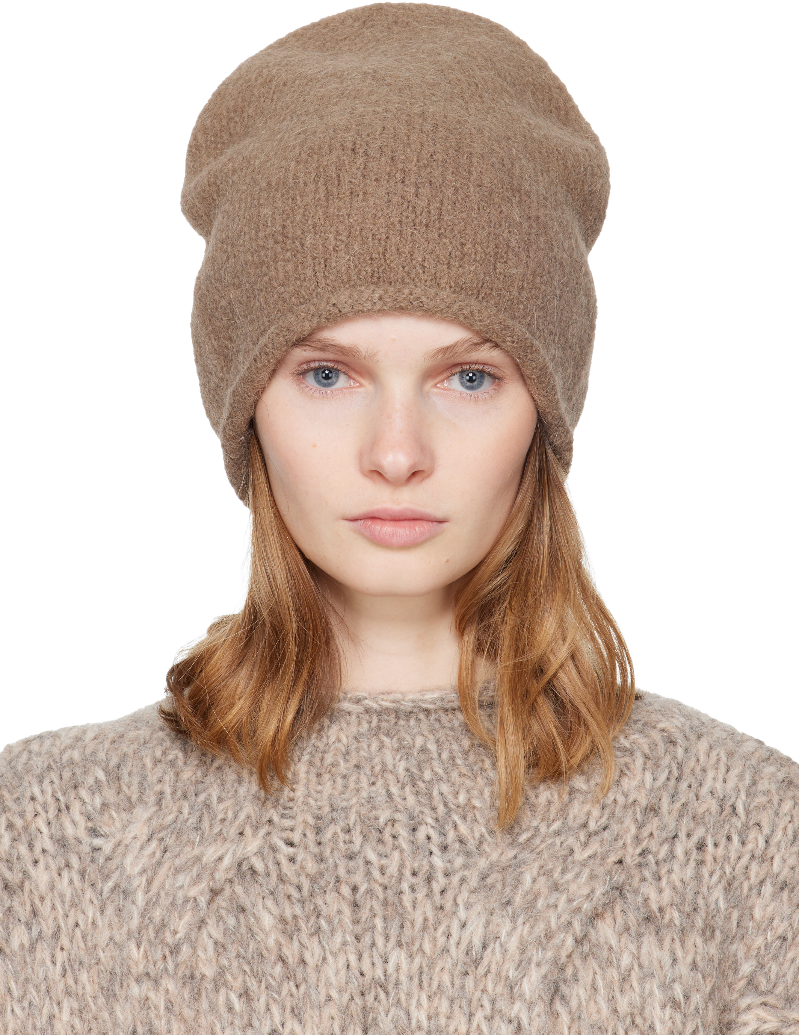 Lauren Manoogian: Taupe Crown Beanie | SSENSE