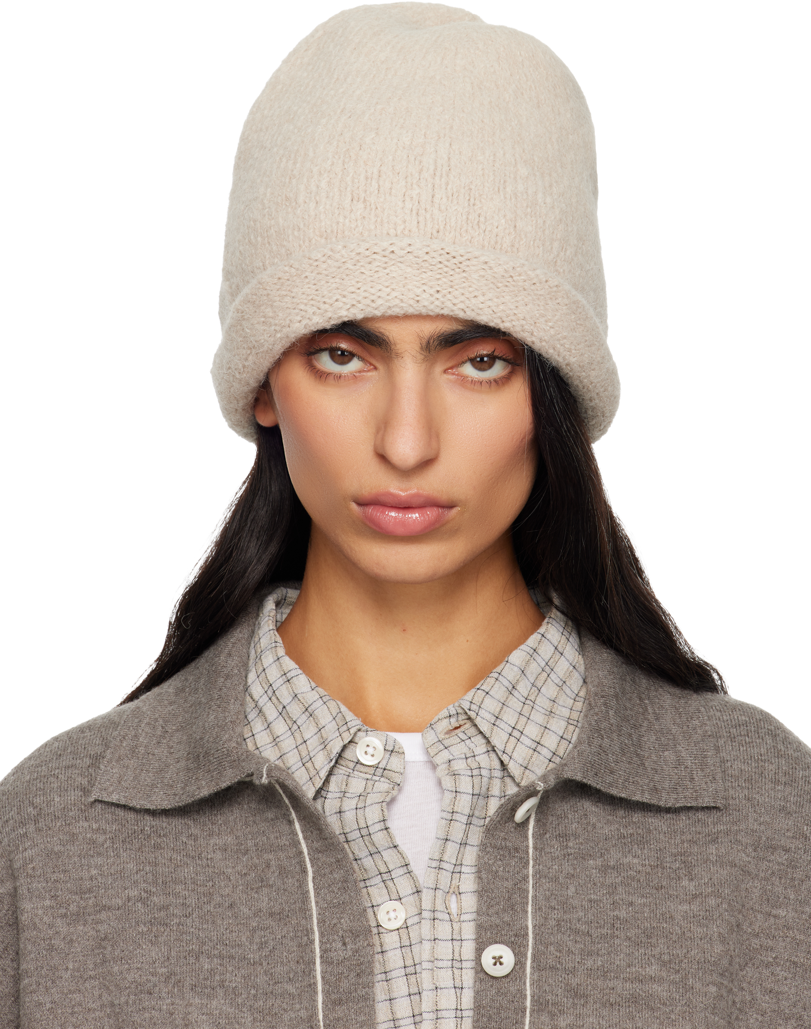 Lauren Manoogian Beige Crown Beanie In Neutral