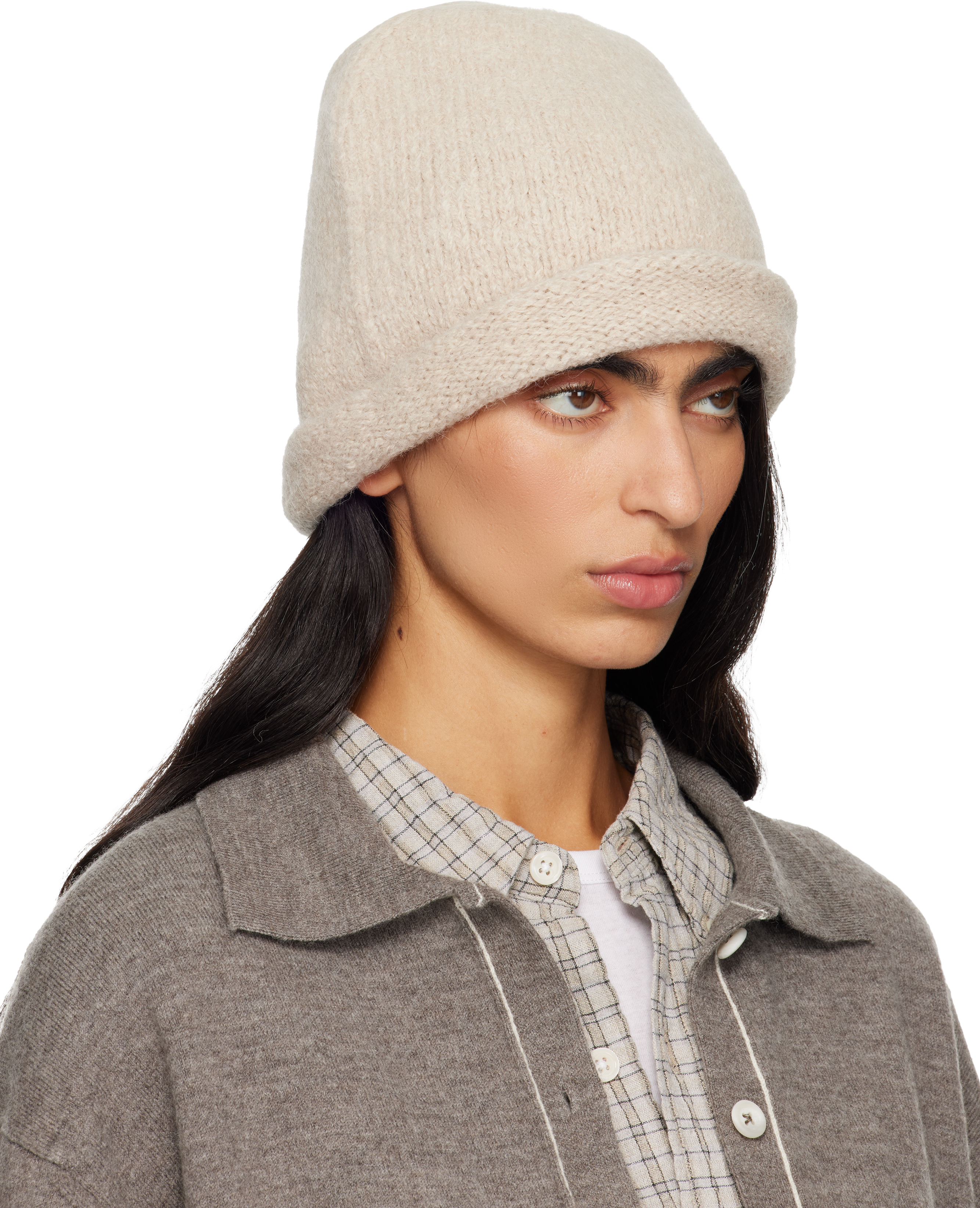 Lauren Manoogian Beige Crown Beanie In Neutral