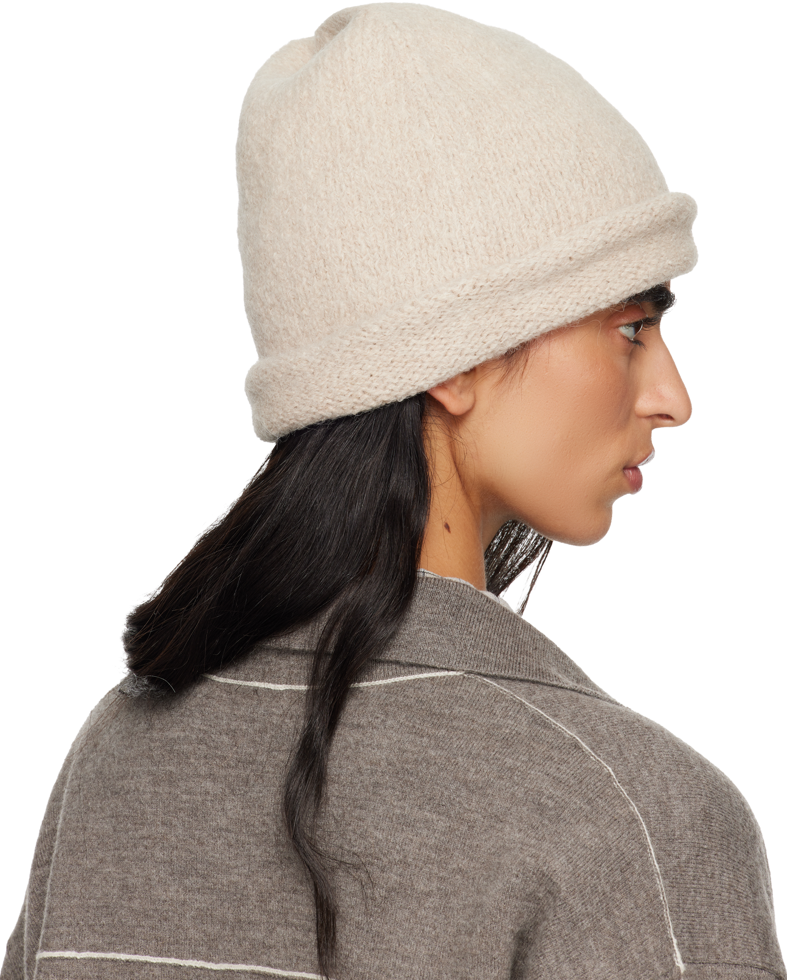 Lauren Manoogian Beige Crown Beanie In Neutral