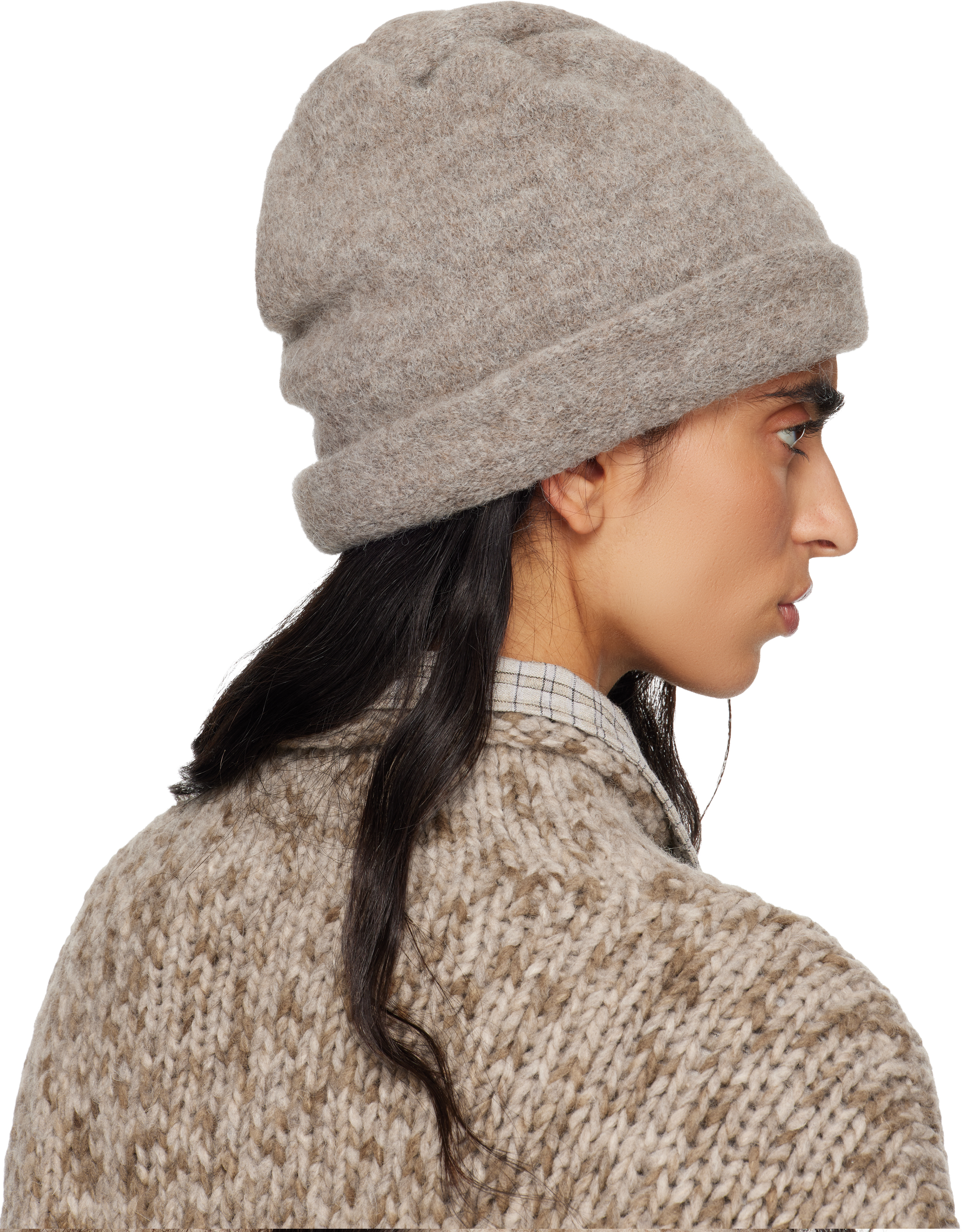 Lauren Manoogian Gray Knot Beanie In Brown