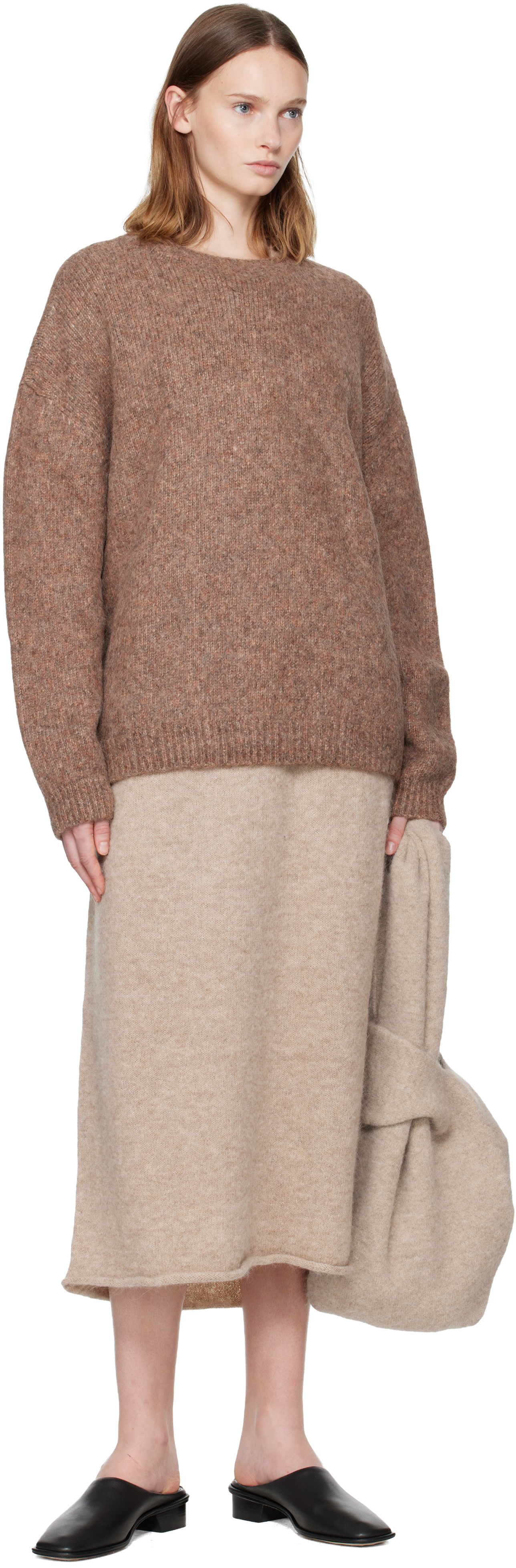 Lauren Manoogian Beige Knot Shopper Tote In Brown