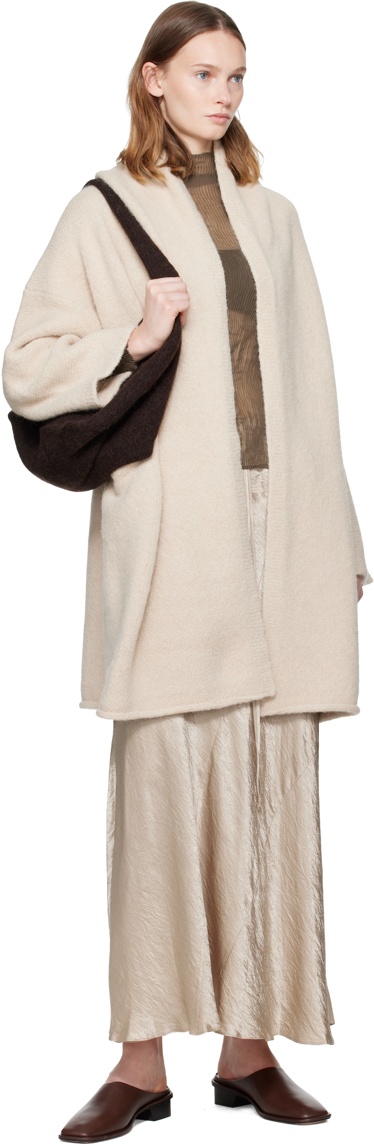 Lauren Manoogian Brown Knit Baby Bindle Bag