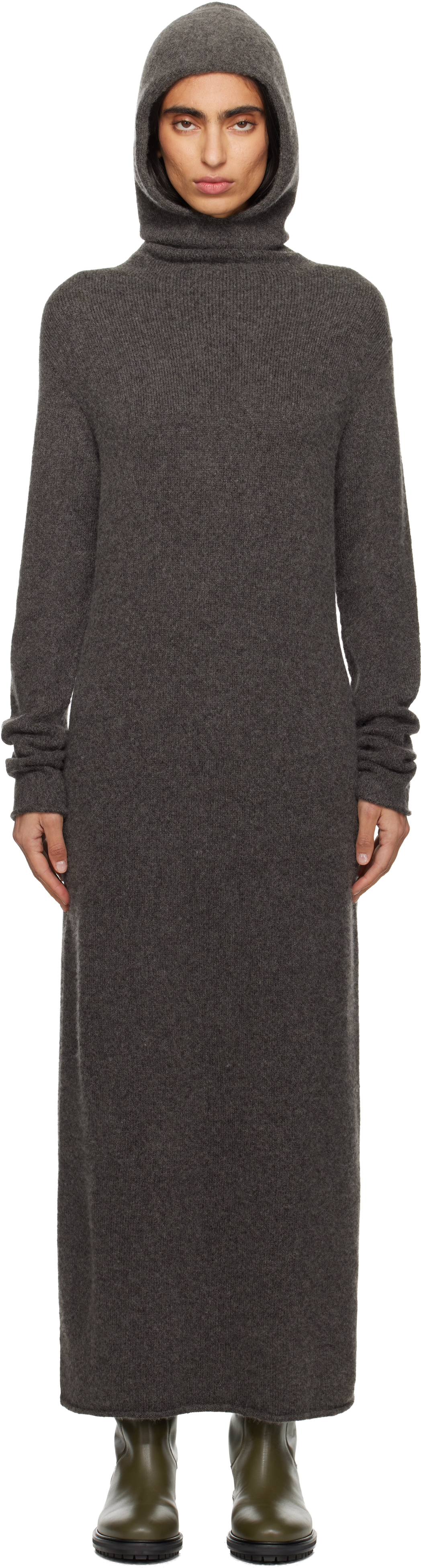 Lauren Manoogian Gray Soft Balaclava Maxi Dress In Gray