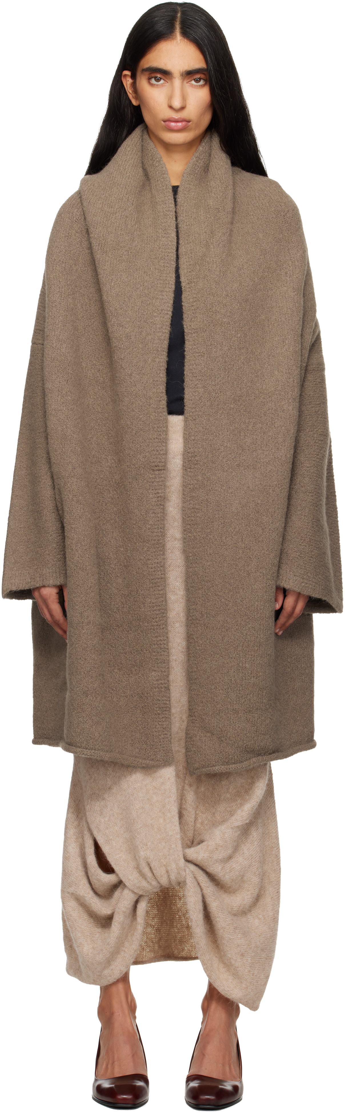 Lauren Manoogian Beige Capote Coat In Brown