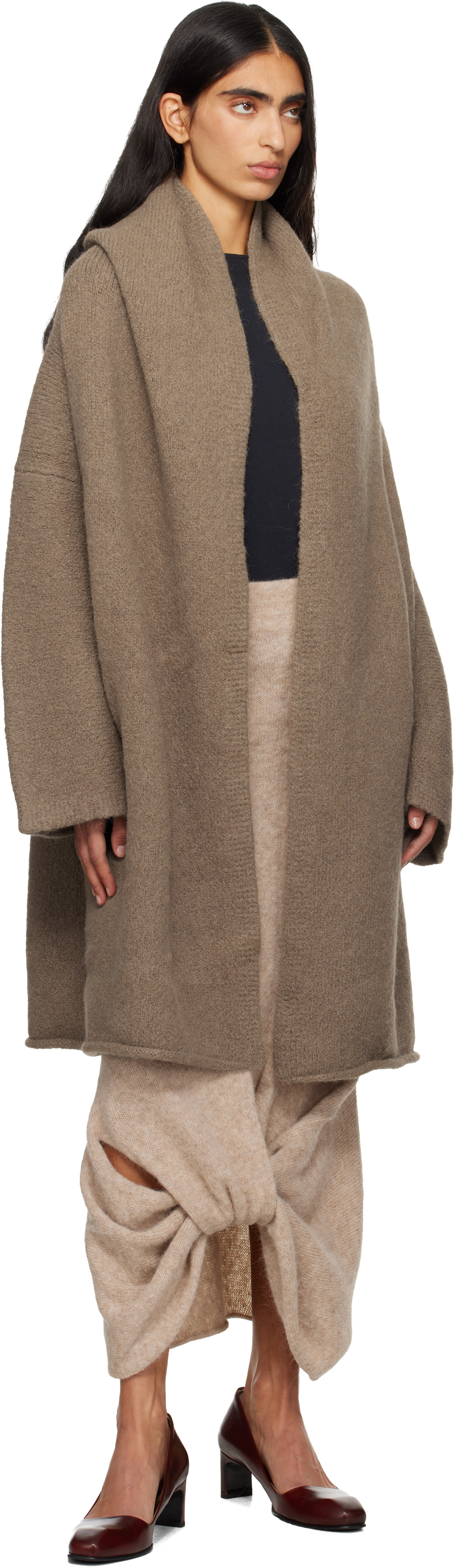 Lauren Manoogian Beige Capote Coat In Brown