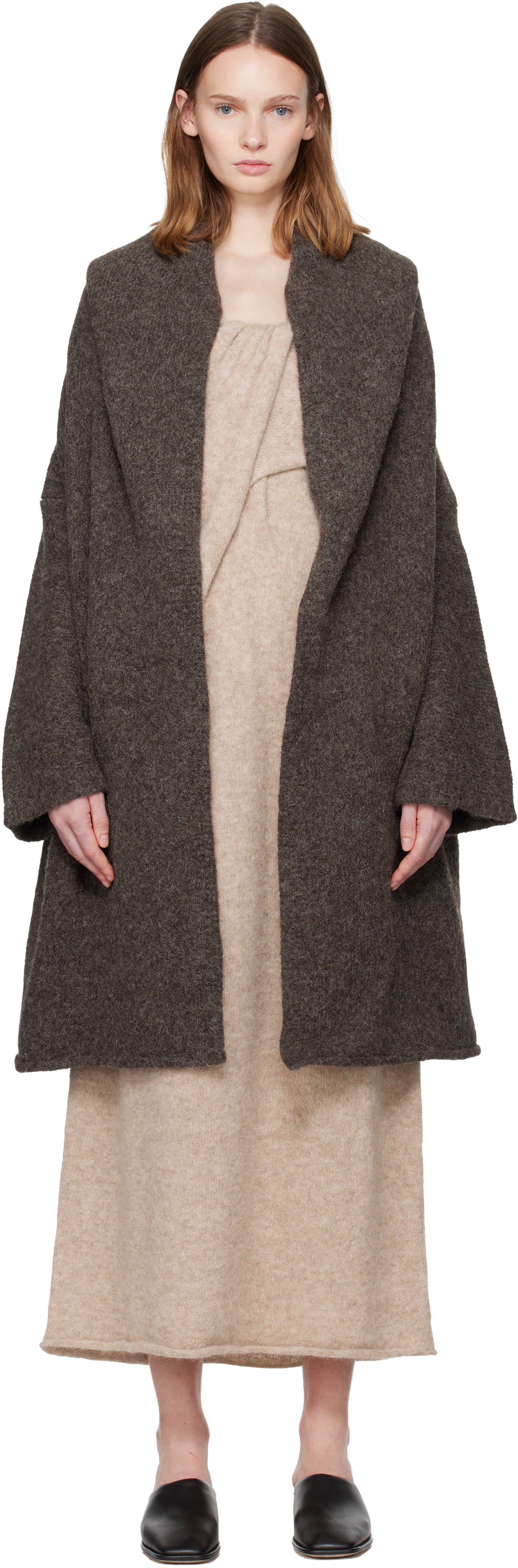 Lauren Manoogian Taupe Capote Coat In Brown