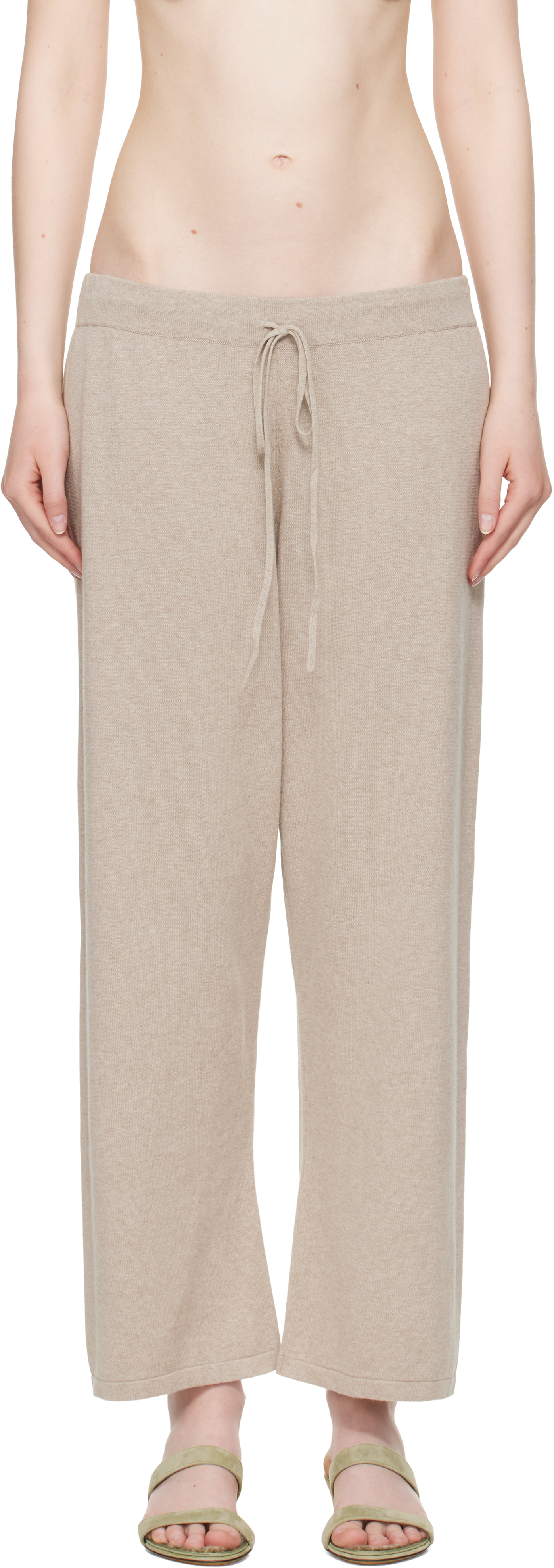 Shop Lauren Manoogian Taupe Capri Lounge Pants