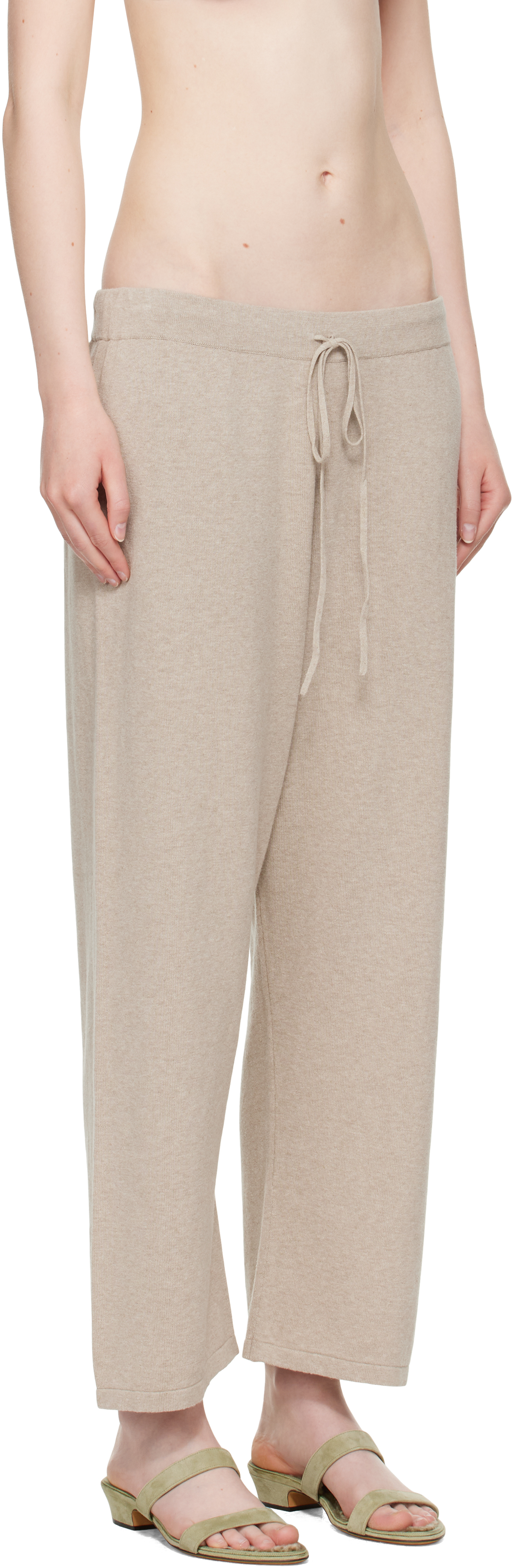 Shop Lauren Manoogian Taupe Capri Lounge Pants
