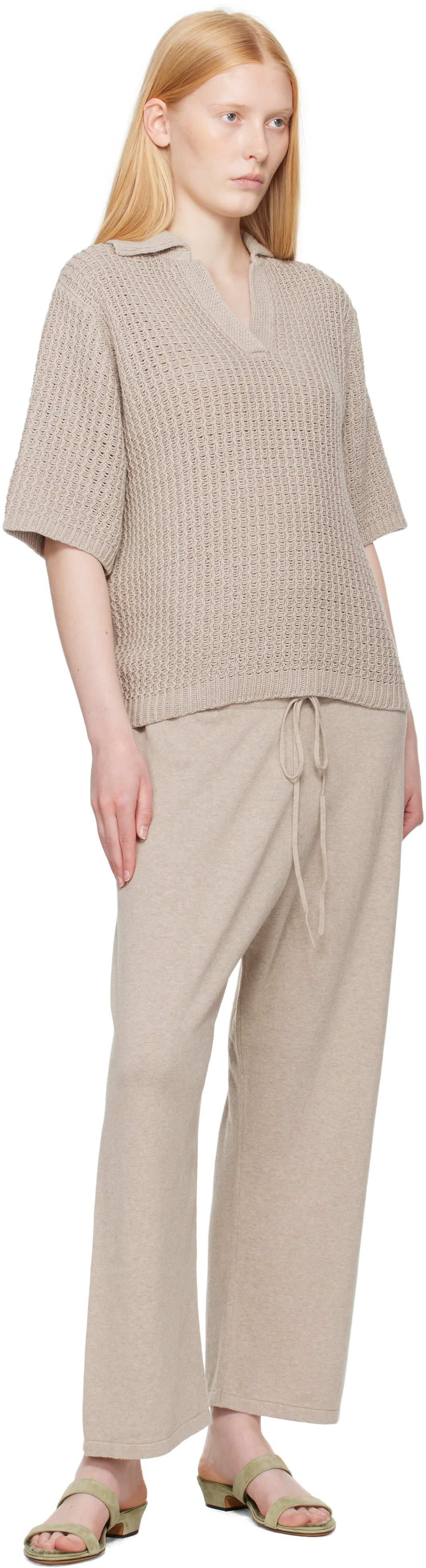 Shop Lauren Manoogian Taupe Capri Lounge Pants