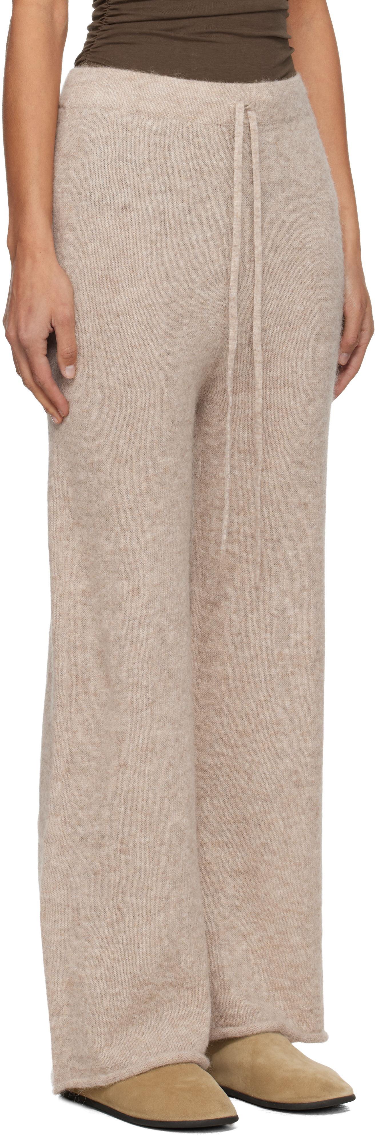 Lauren Manoogian Beige Roll Lounge Pants In Brown