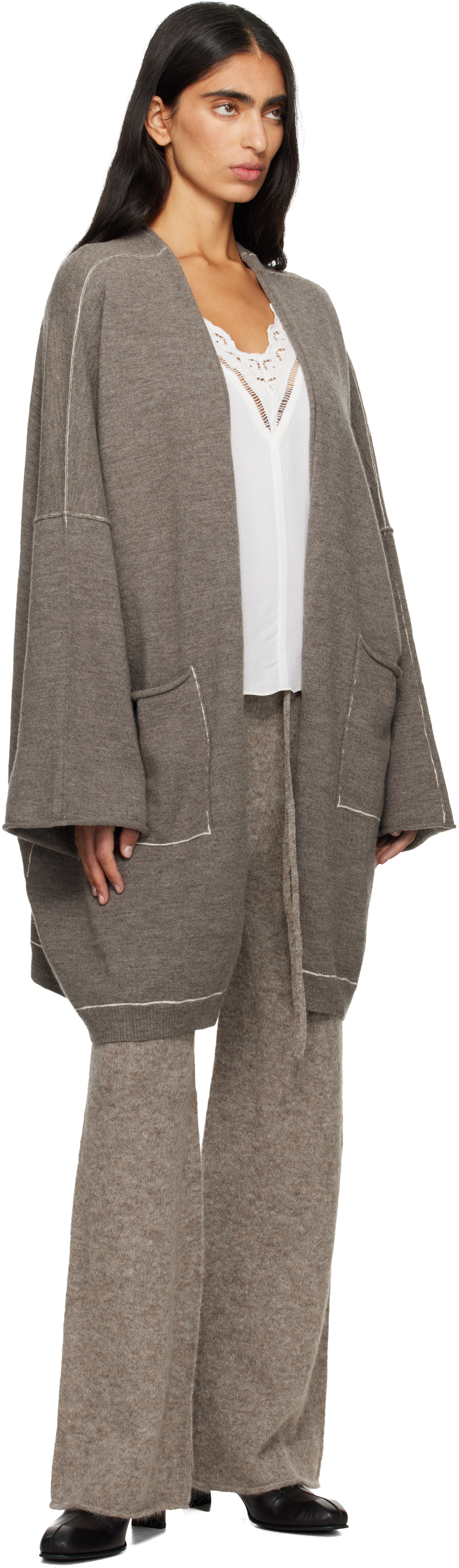 Lauren Manoogian Gray Roll Lounge Pants In Brown