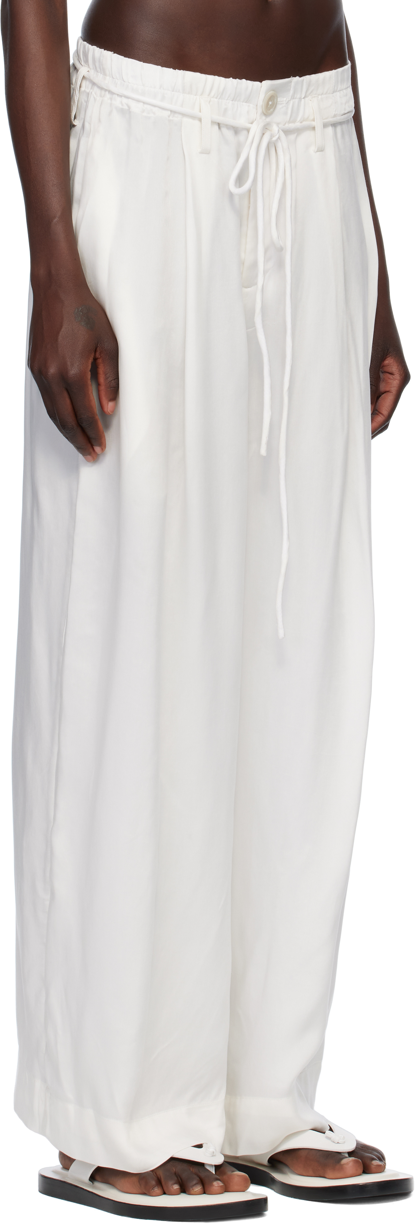 Shop Lauren Manoogian White Sanded Trousers