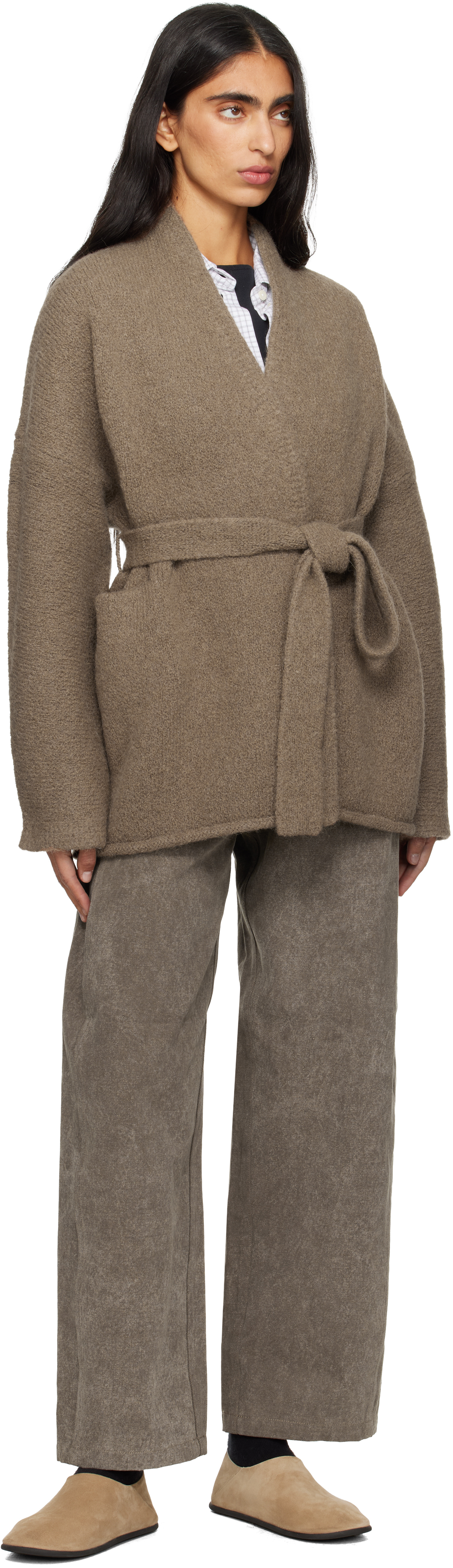 Lauren Manoogian Taupe Canvas Trousers In Gray