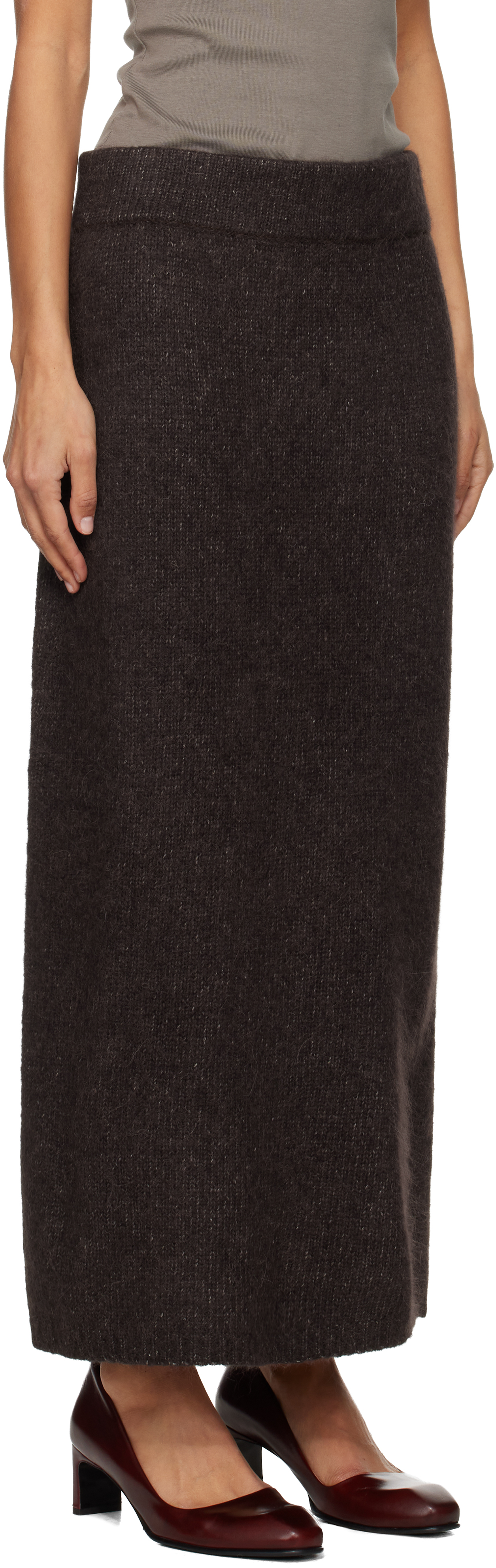 Lauren Manoogian Brown Loft Pencil Midi Skirt In Multi
