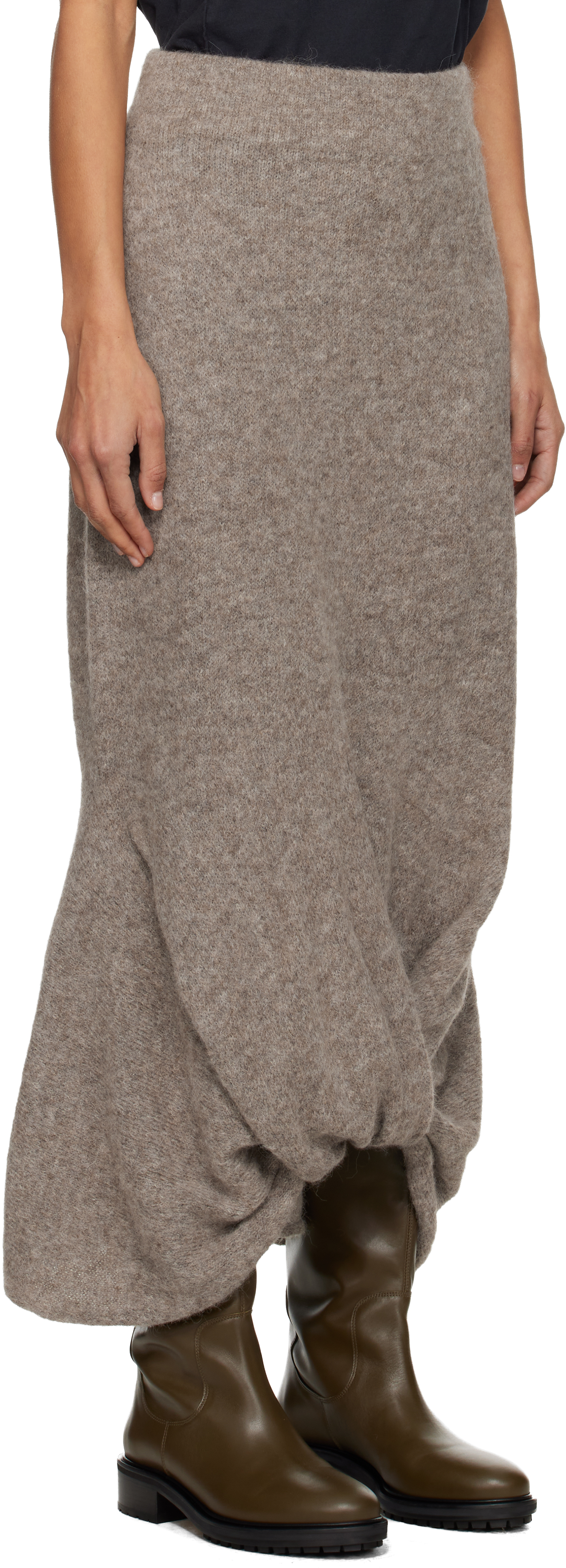 Lauren Manoogian Gray Knot Midi Skirt In Brown