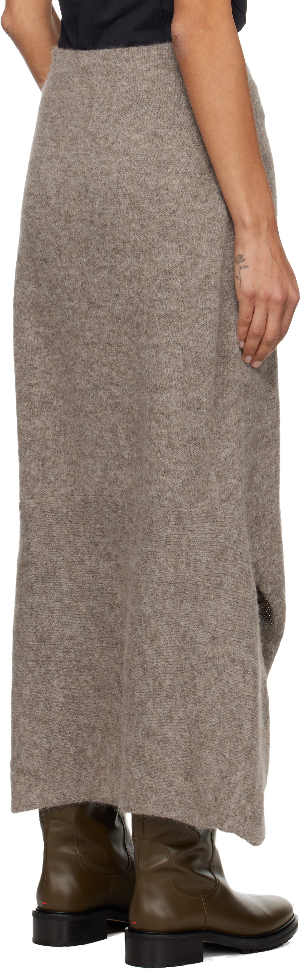 Lauren Manoogian Gray Knot Midi Skirt In Brown