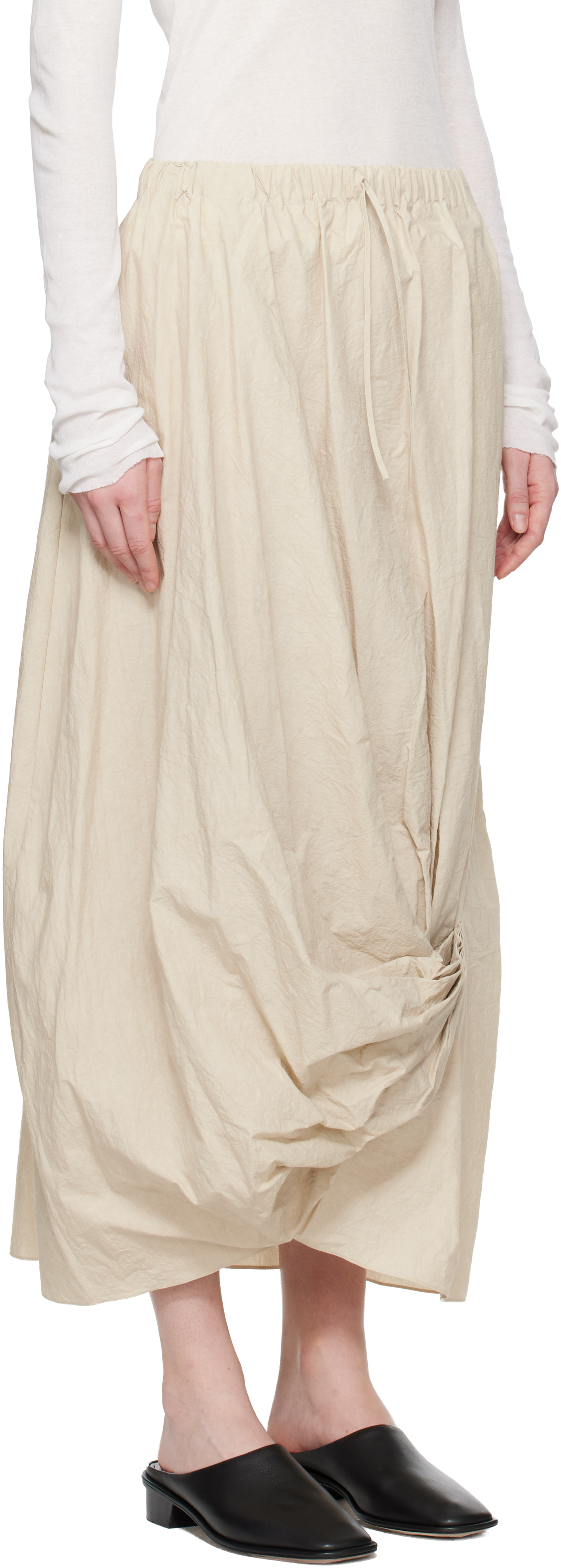 Lauren Manoogian Off-white Twist Midi Skirt In Neutral