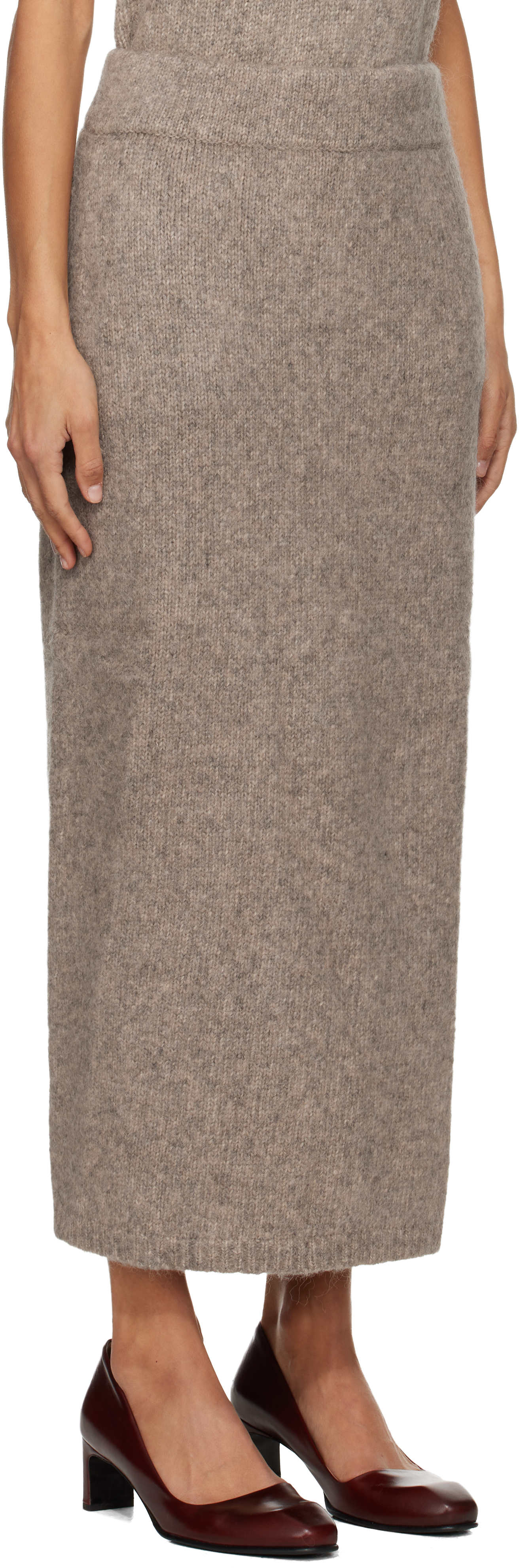 Lauren Manoogian Taupe Loft Pencil Midi Skirt In Gray