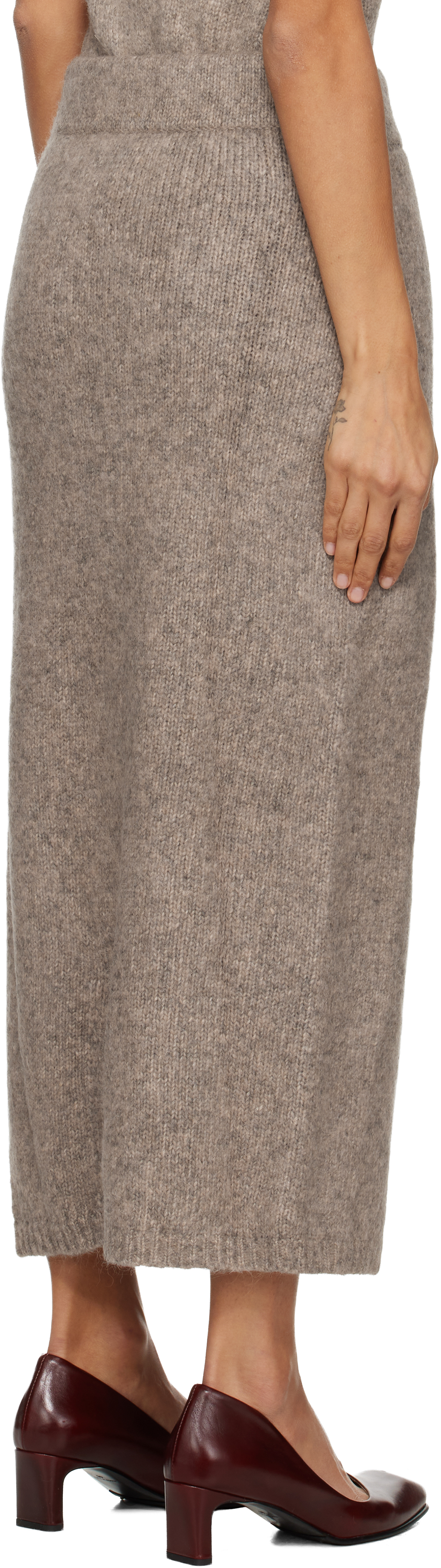 Lauren Manoogian Taupe Loft Pencil Midi Skirt In Gray