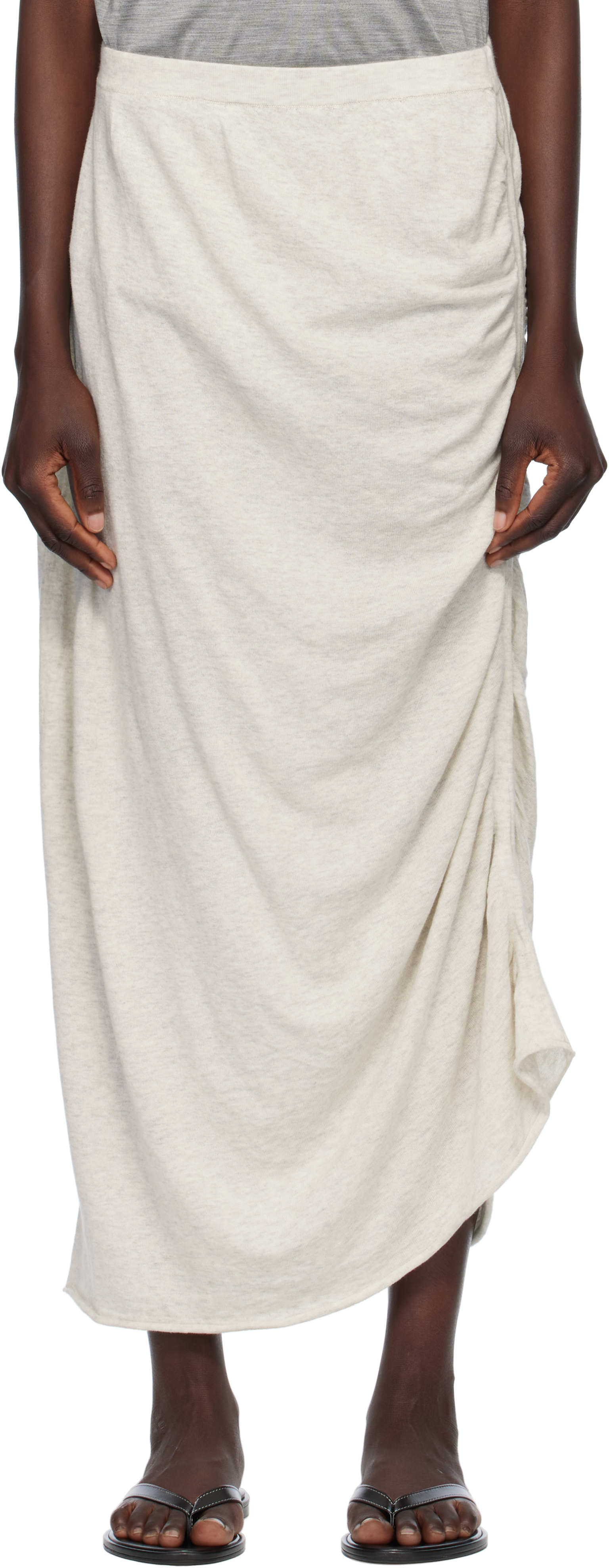 Gray Drape Maxi Skirt