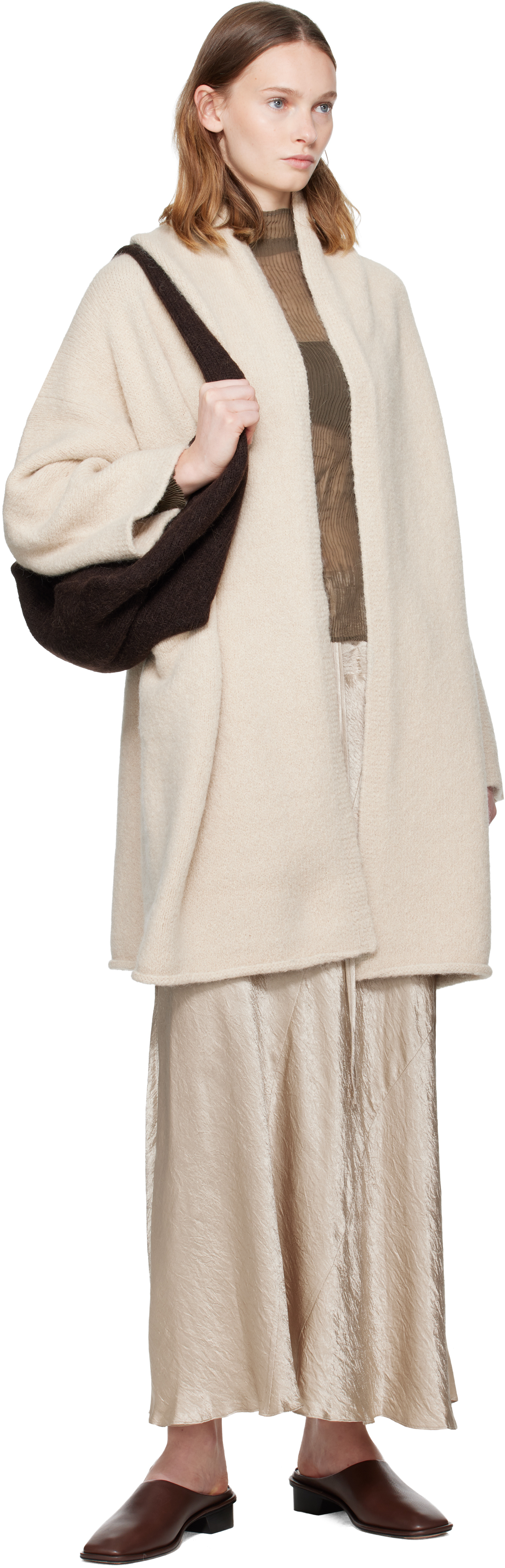 Lauren Manoogian Beige New Luster Maxi Skirt In Gold