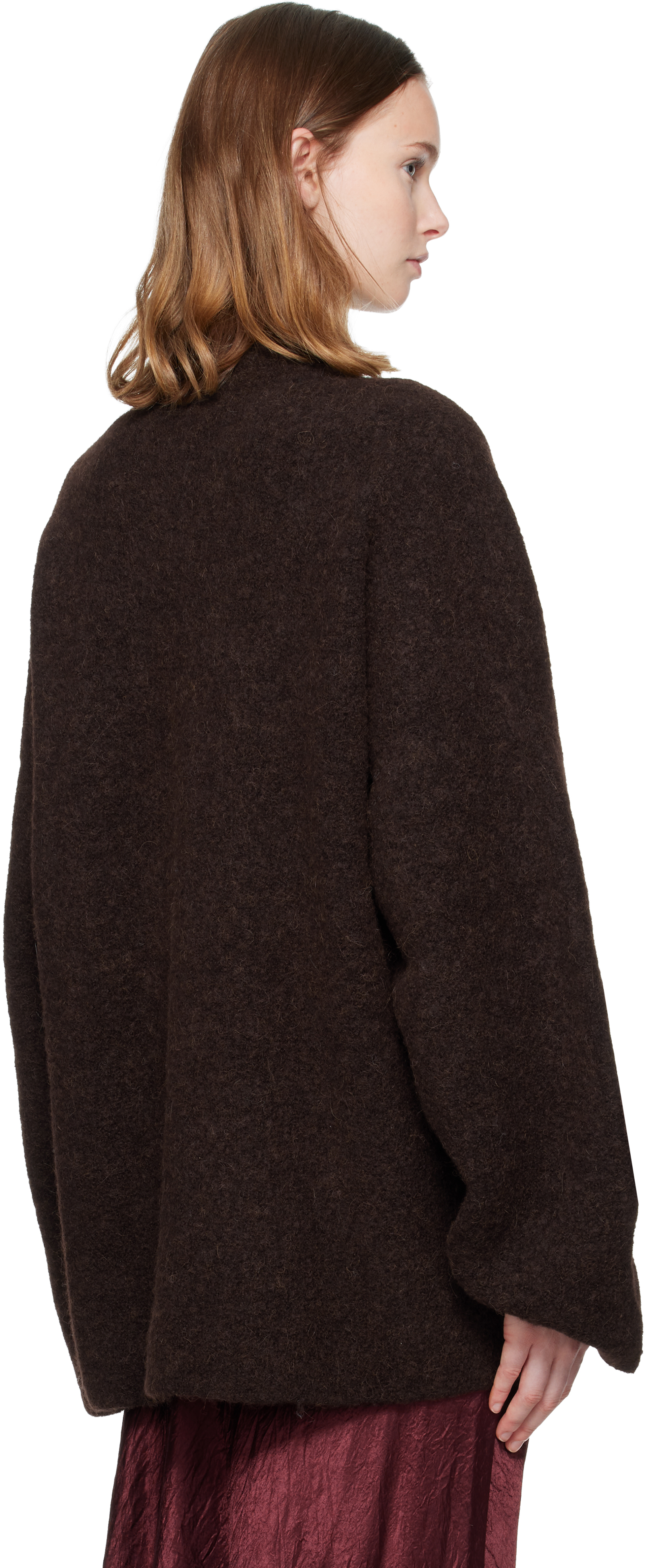 Lauren Manoogian Burgundy Double Face Cardigan In Multi