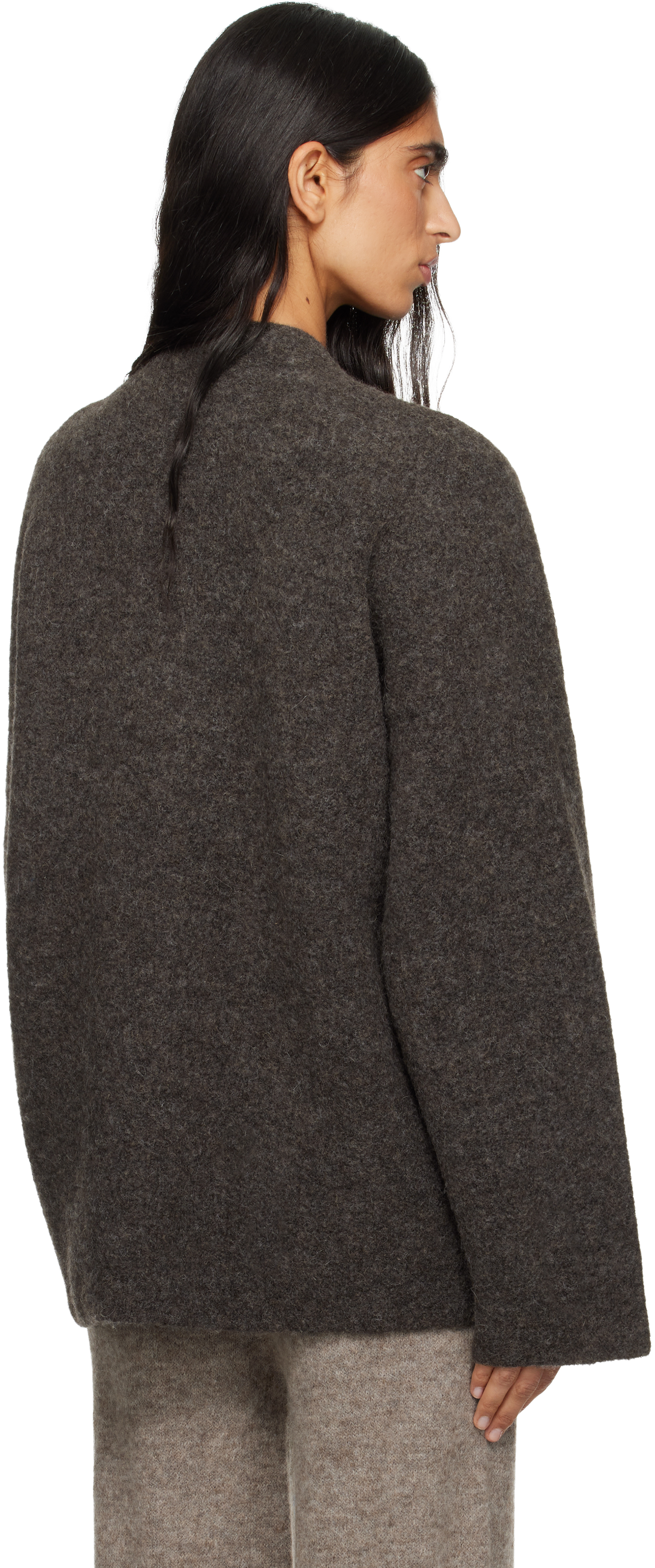 Lauren Manoogian Gray Double Face Cardigan In Gray