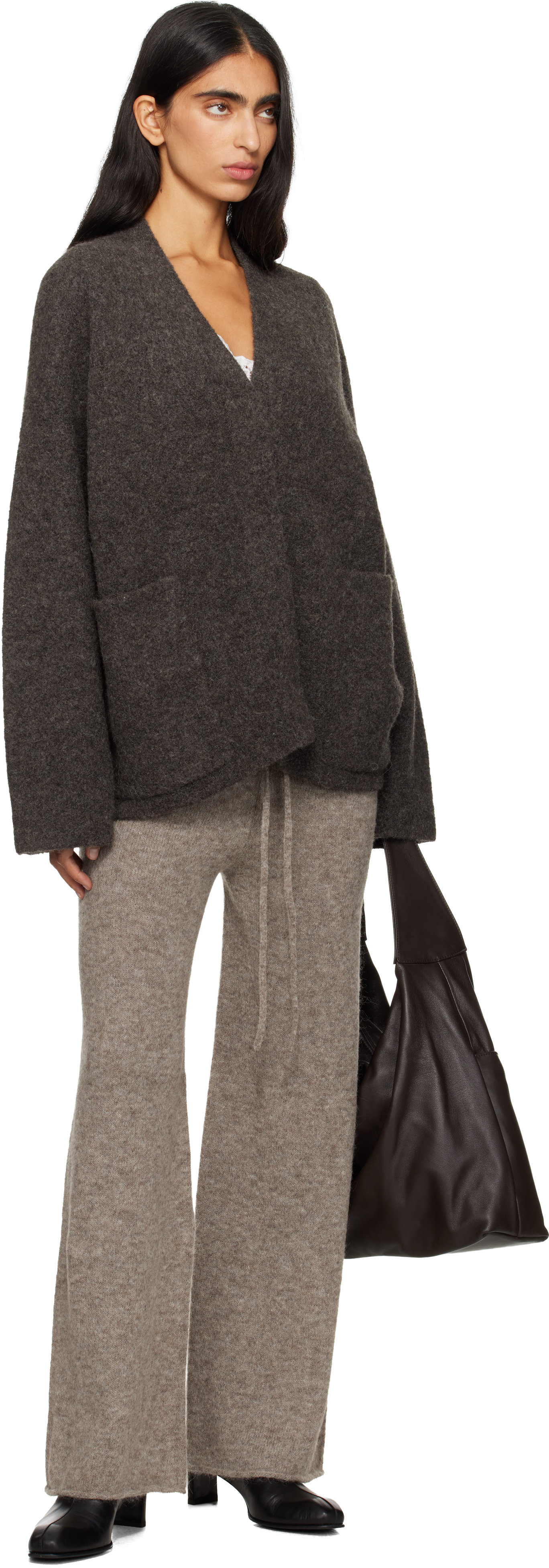 Lauren Manoogian Gray Double Face Cardigan In Gray