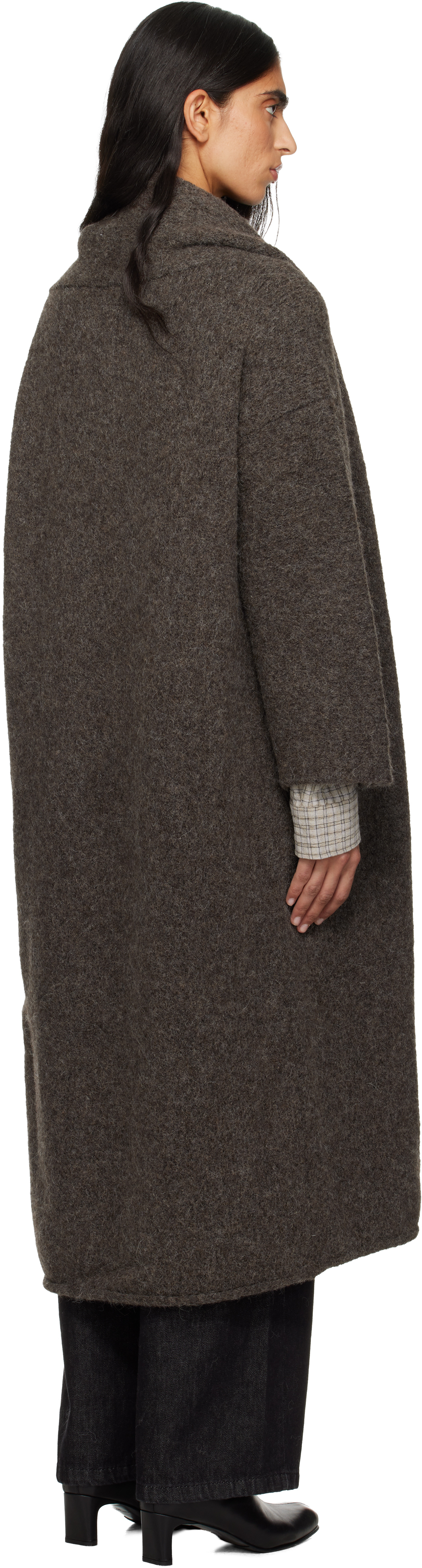 Lauren Manoogian Gray Long Shawl Cardigan In Brown