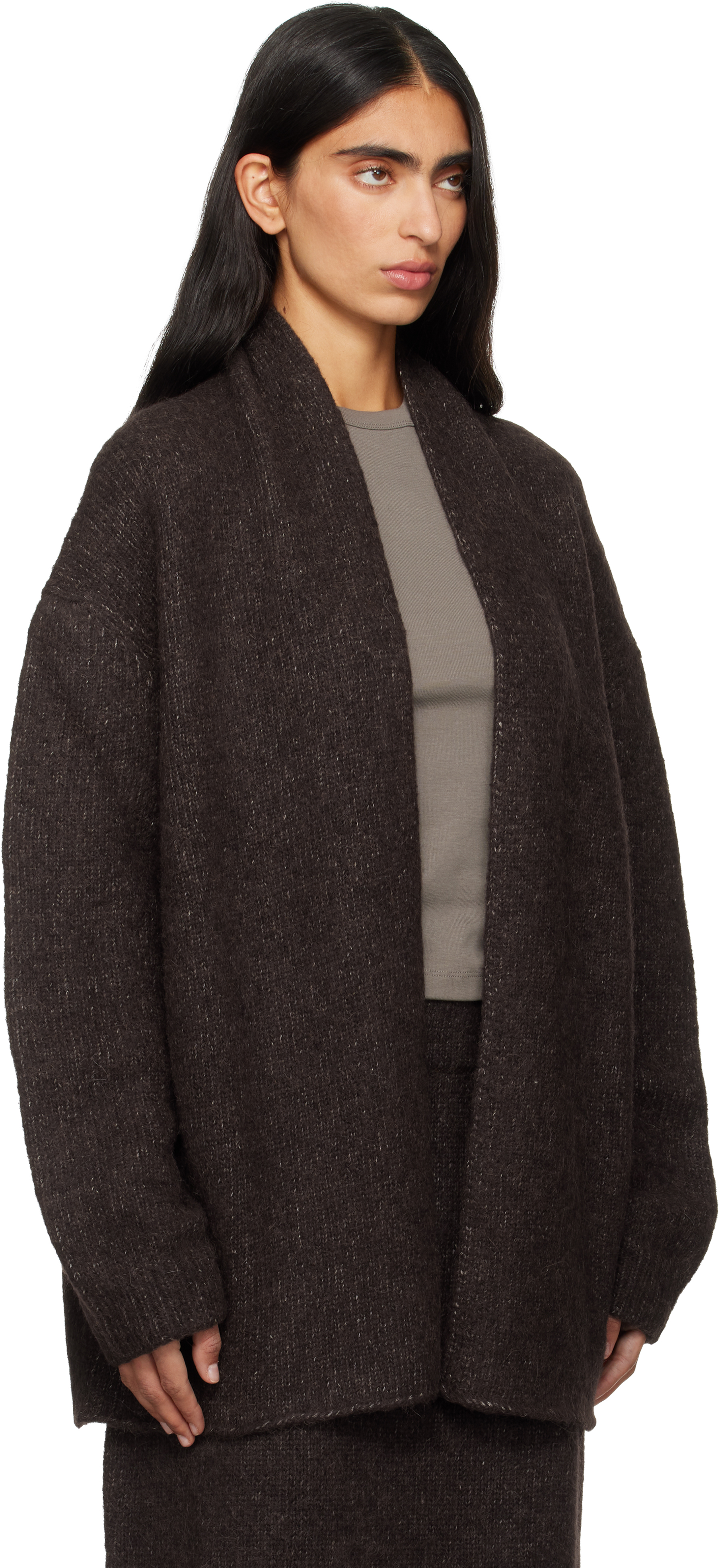 Lauren Manoogian Brown Loft Shawl Cardigan In Gray
