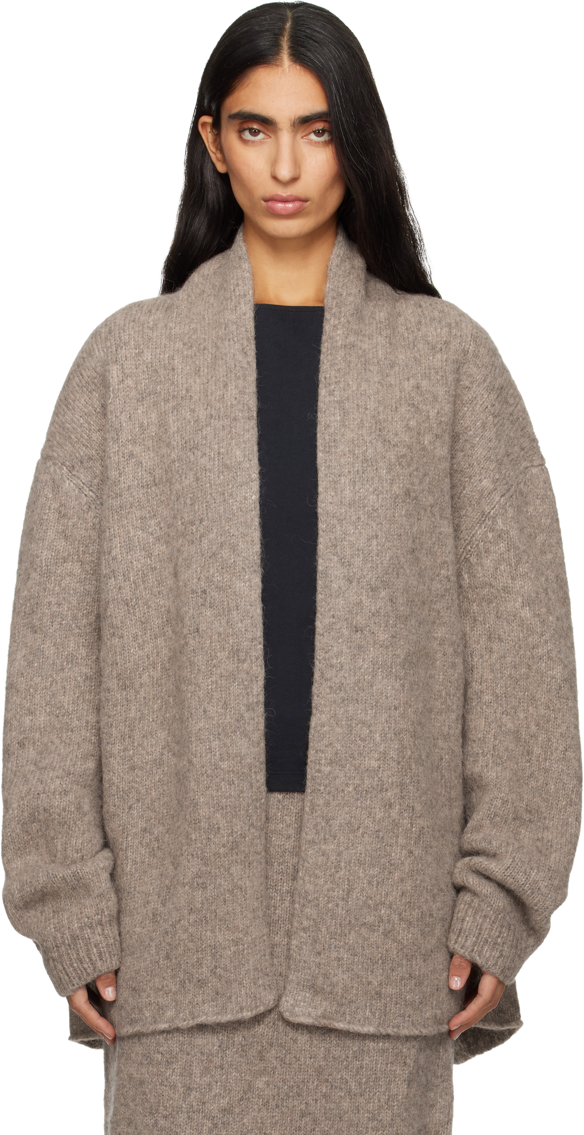 Lauren Manoogian Taupe Loft Shawl Cardigan In Multi