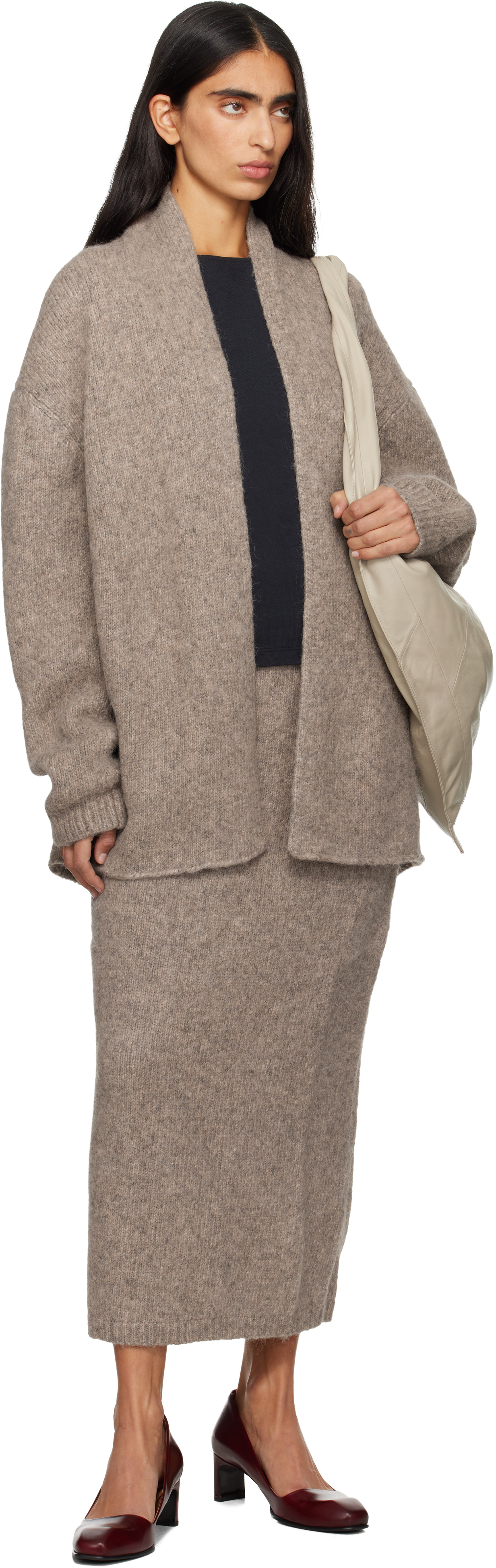 Lauren Manoogian Taupe Loft Shawl Cardigan In Multi
