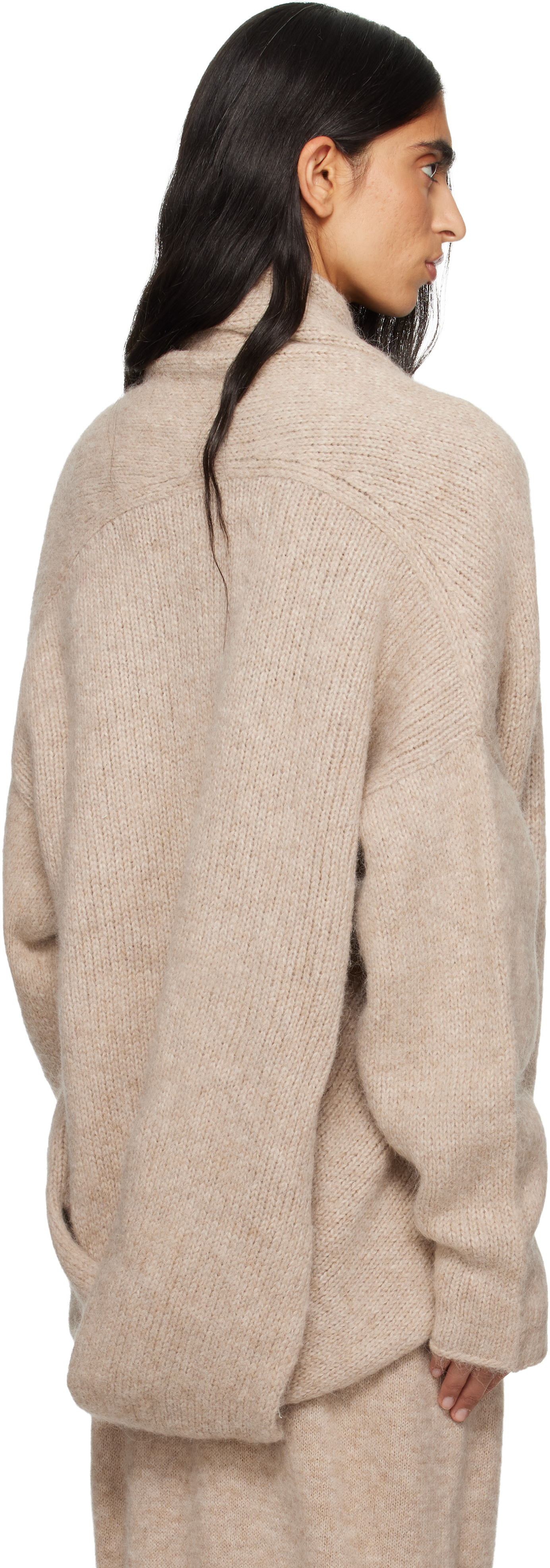 Lauren Manoogian Beige Knot Cardigan In Brown