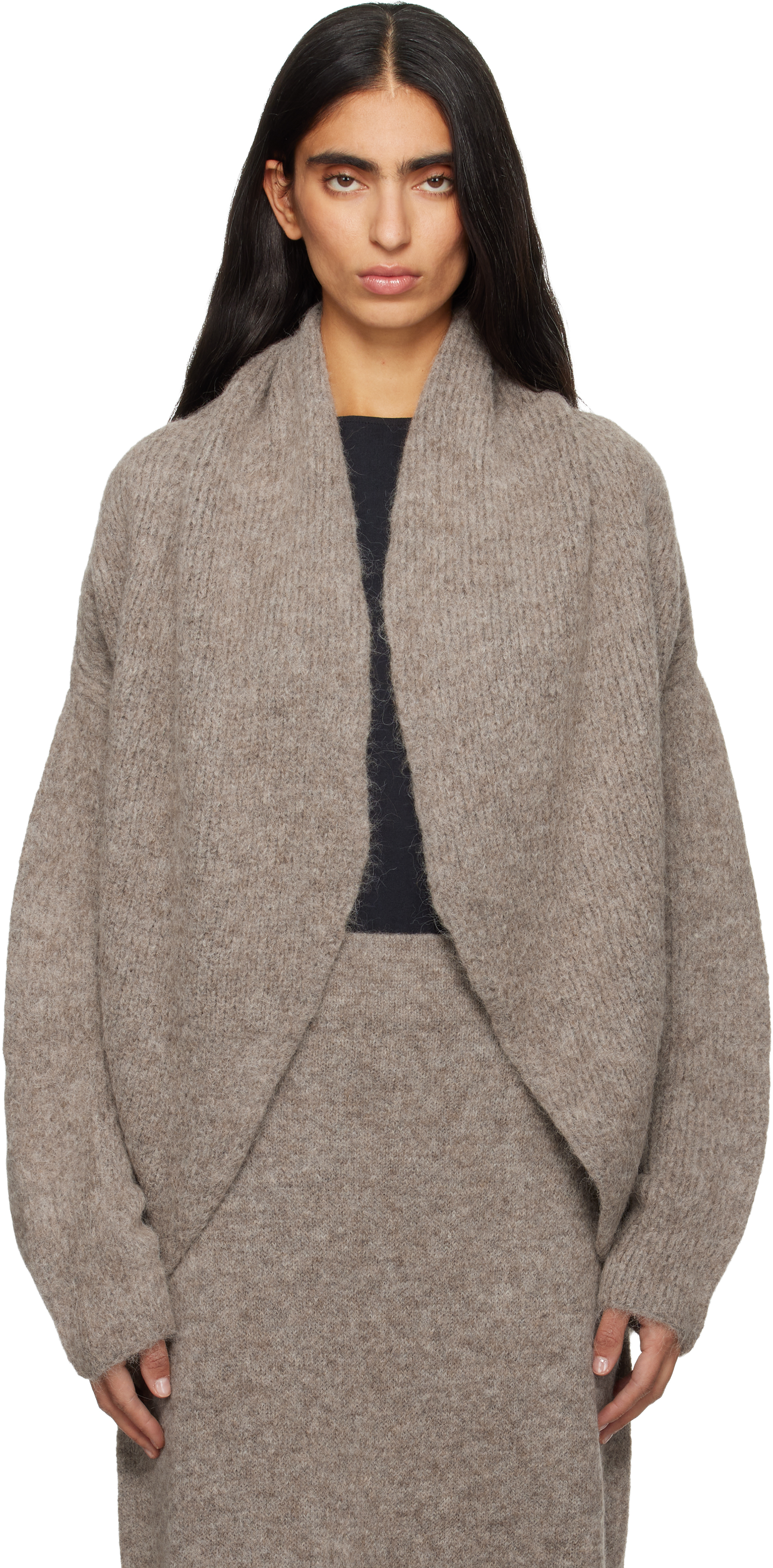Lauren Manoogian Gray Knot Cardigan In Brown
