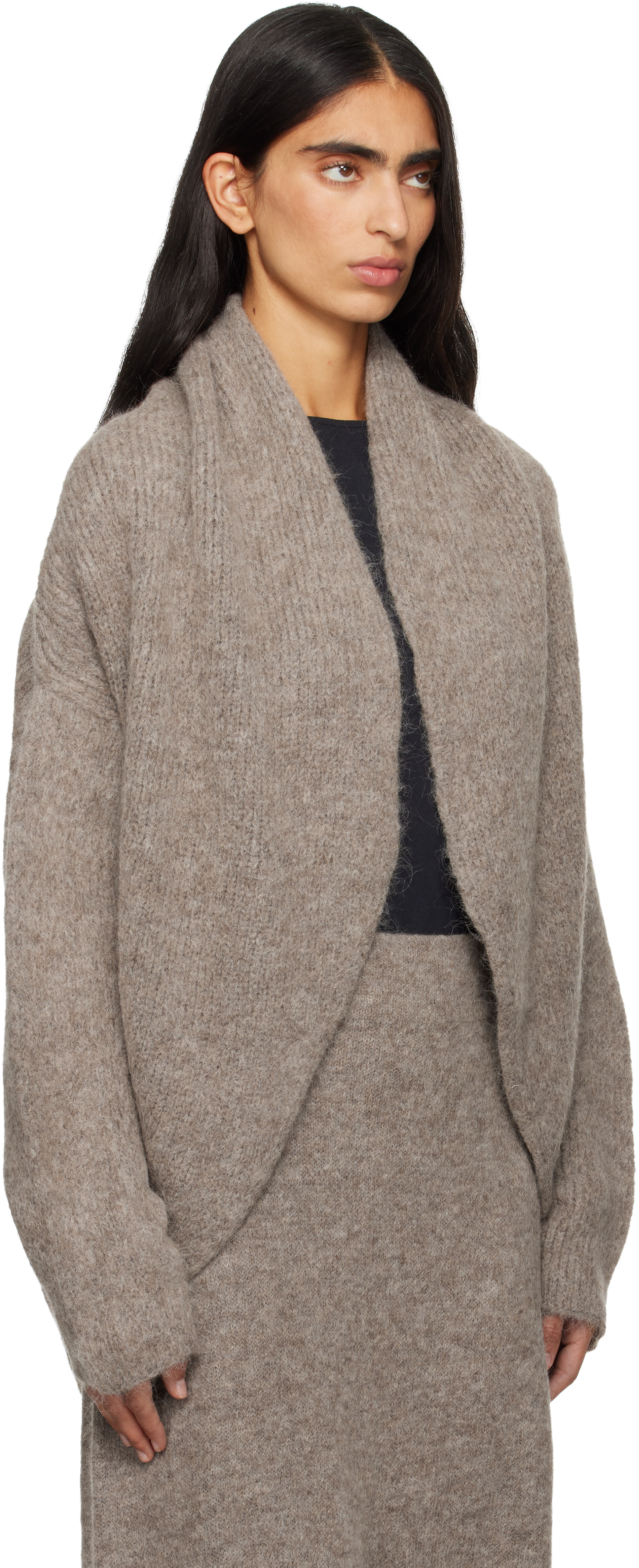 Lauren Manoogian Gray Knot Cardigan In Brown