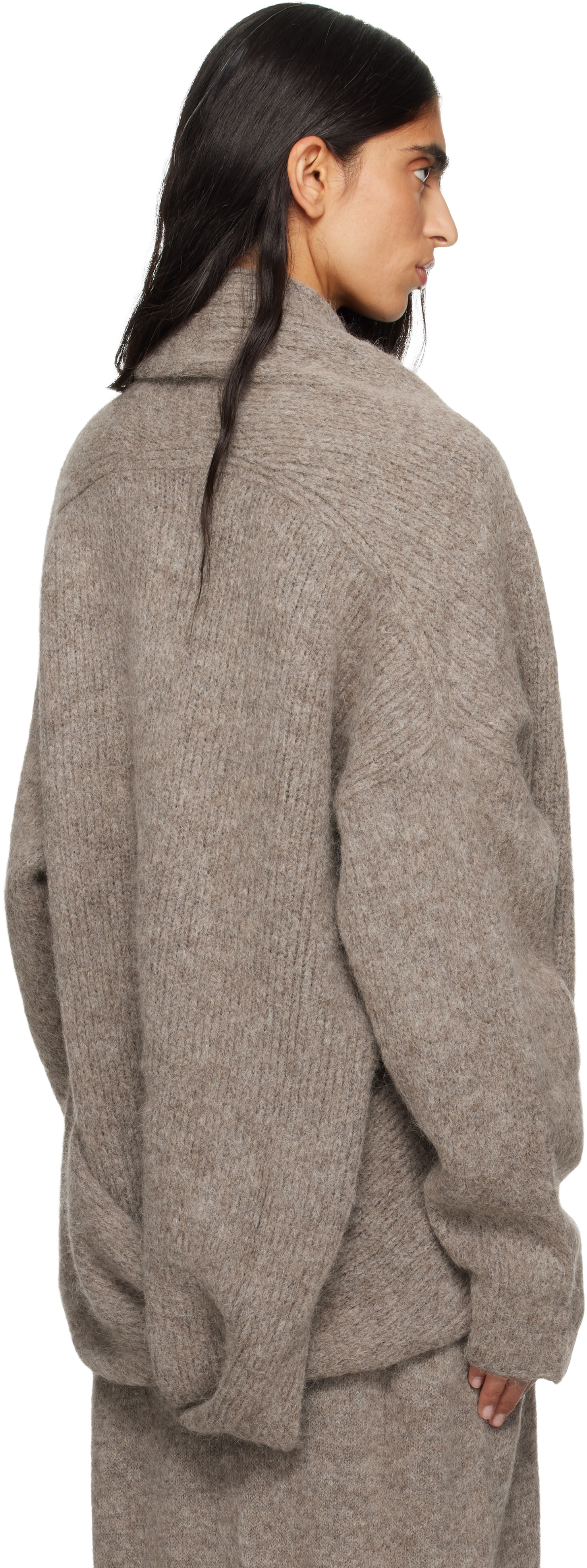 Lauren Manoogian Gray Knot Cardigan In Brown