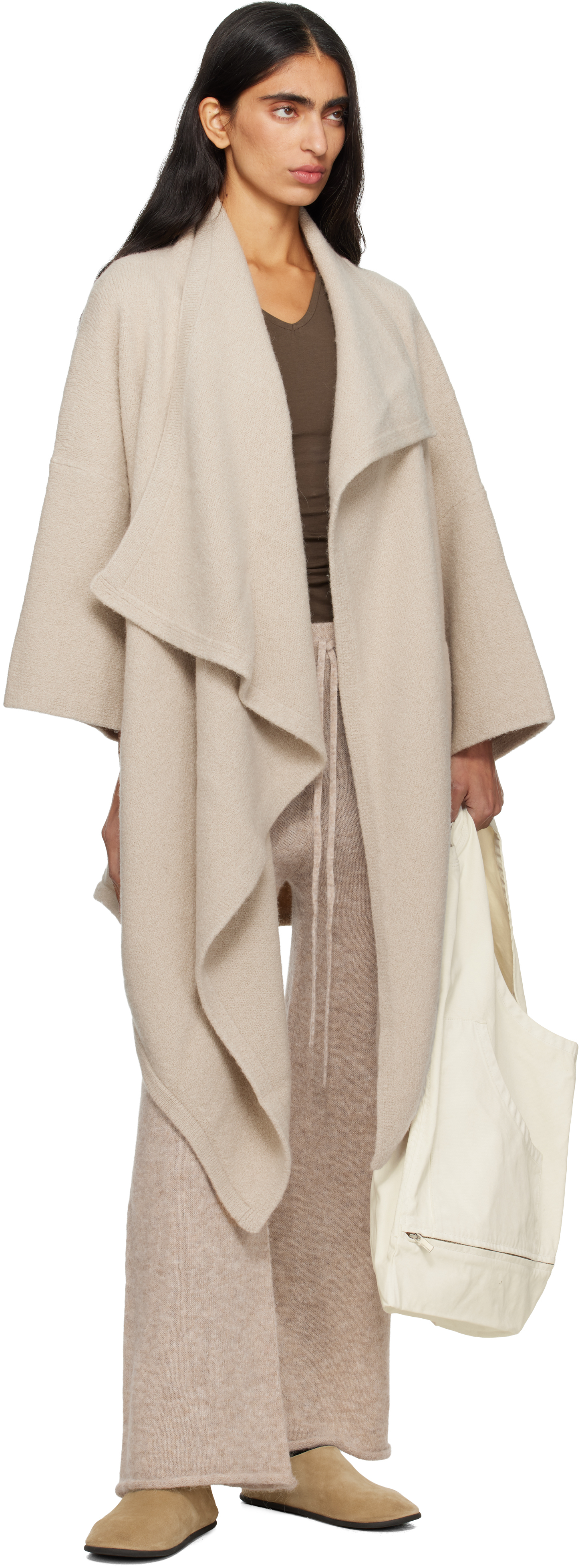 Lauren Manoogian Off-white Drape Mantle Cardigan In Neutral